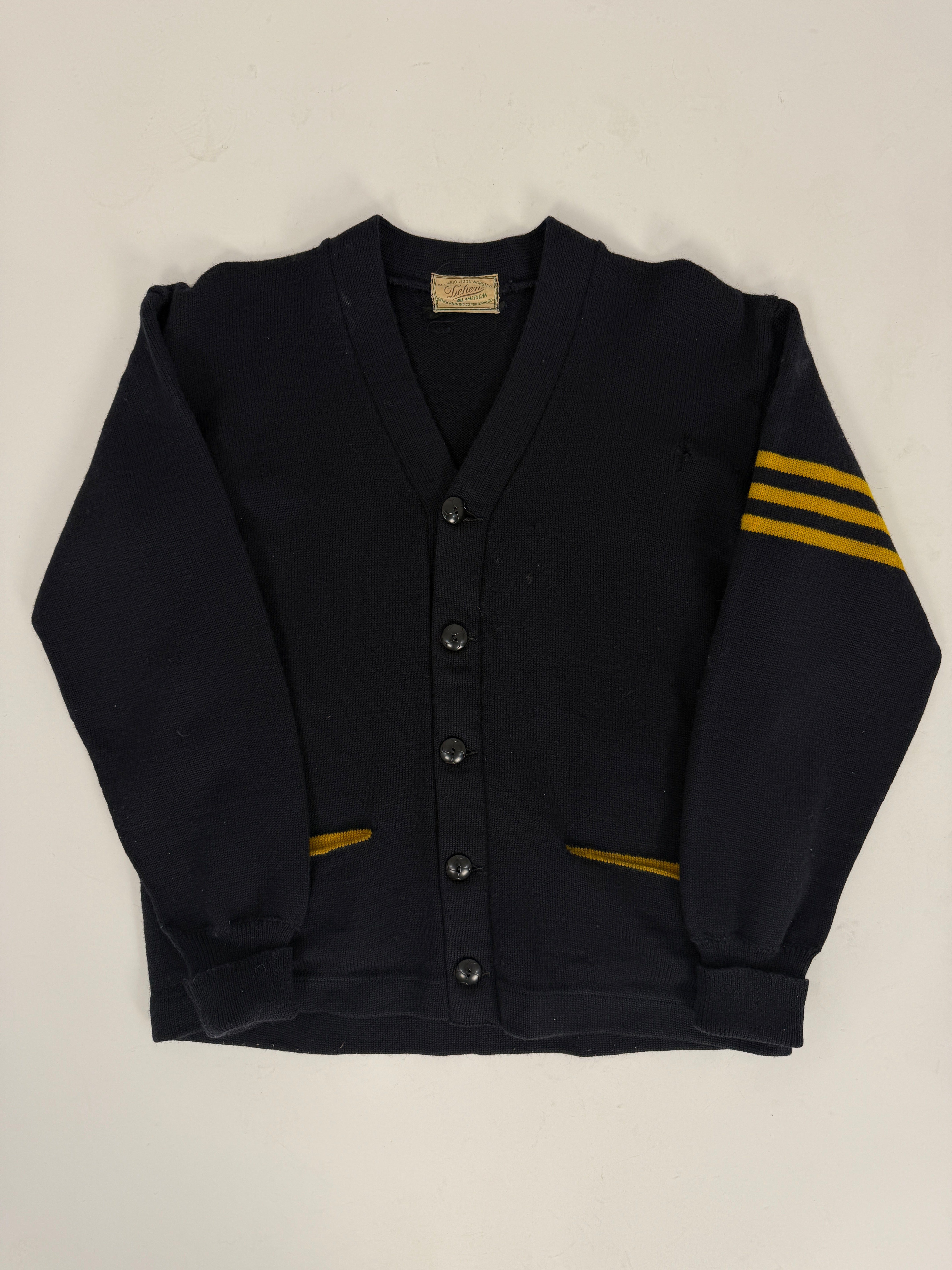 Cardigan Dehen Anni ’50 in Lana Worsted – Original American Knitwear