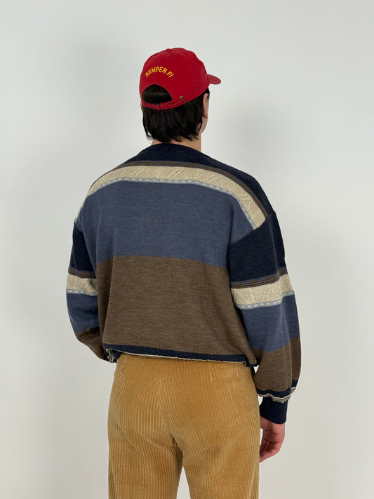 Maglione vintage geometrico jacquard