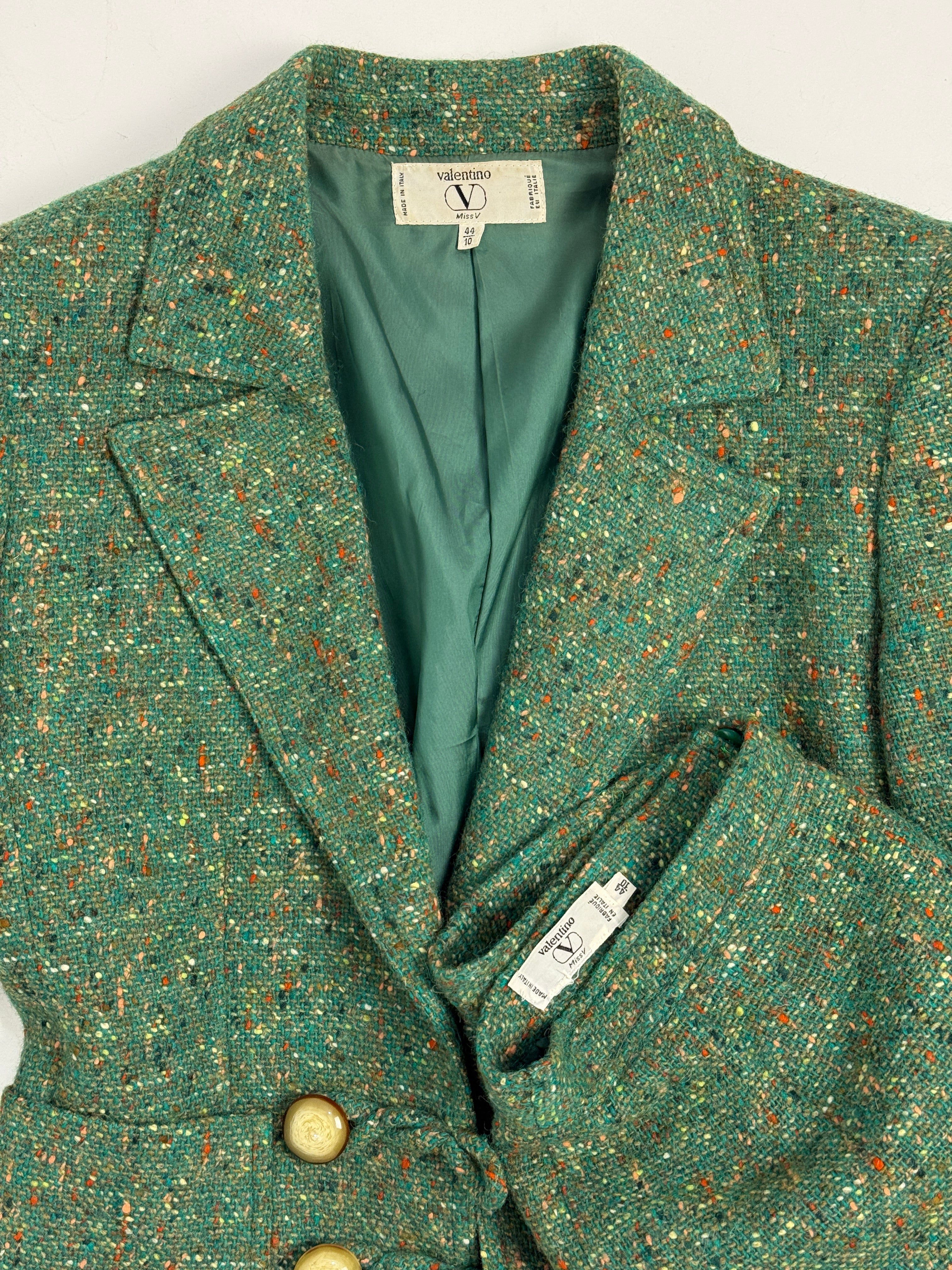 Completo Valentino anni '80 - Tailleur in tweed verde