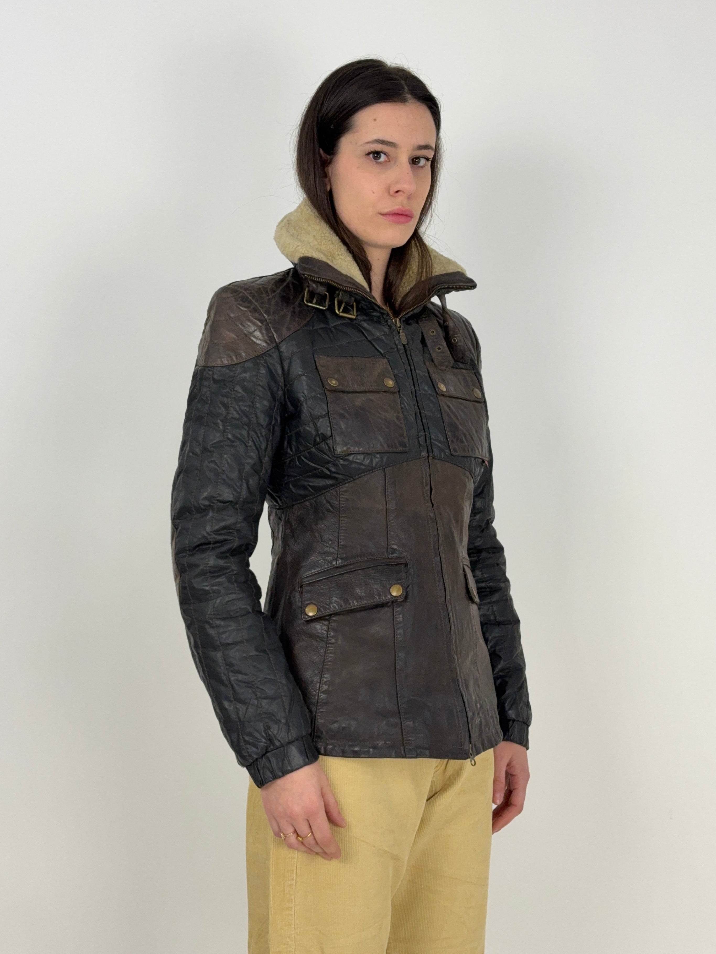 giacca-belstaff-vintage-trapuntata-con-collo-shearling-da-donna