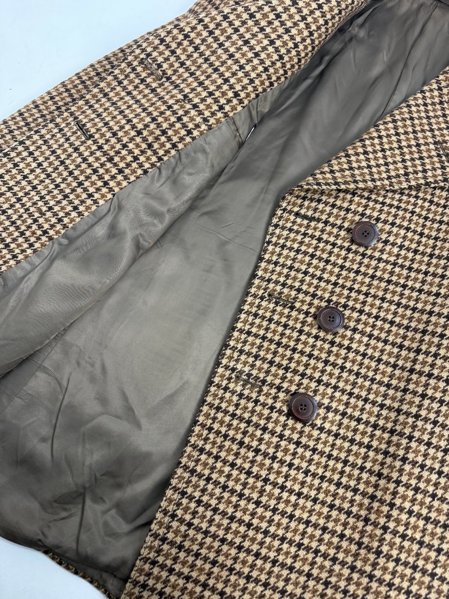 Cappotto sartoriale anni '70 in lana pied de poule