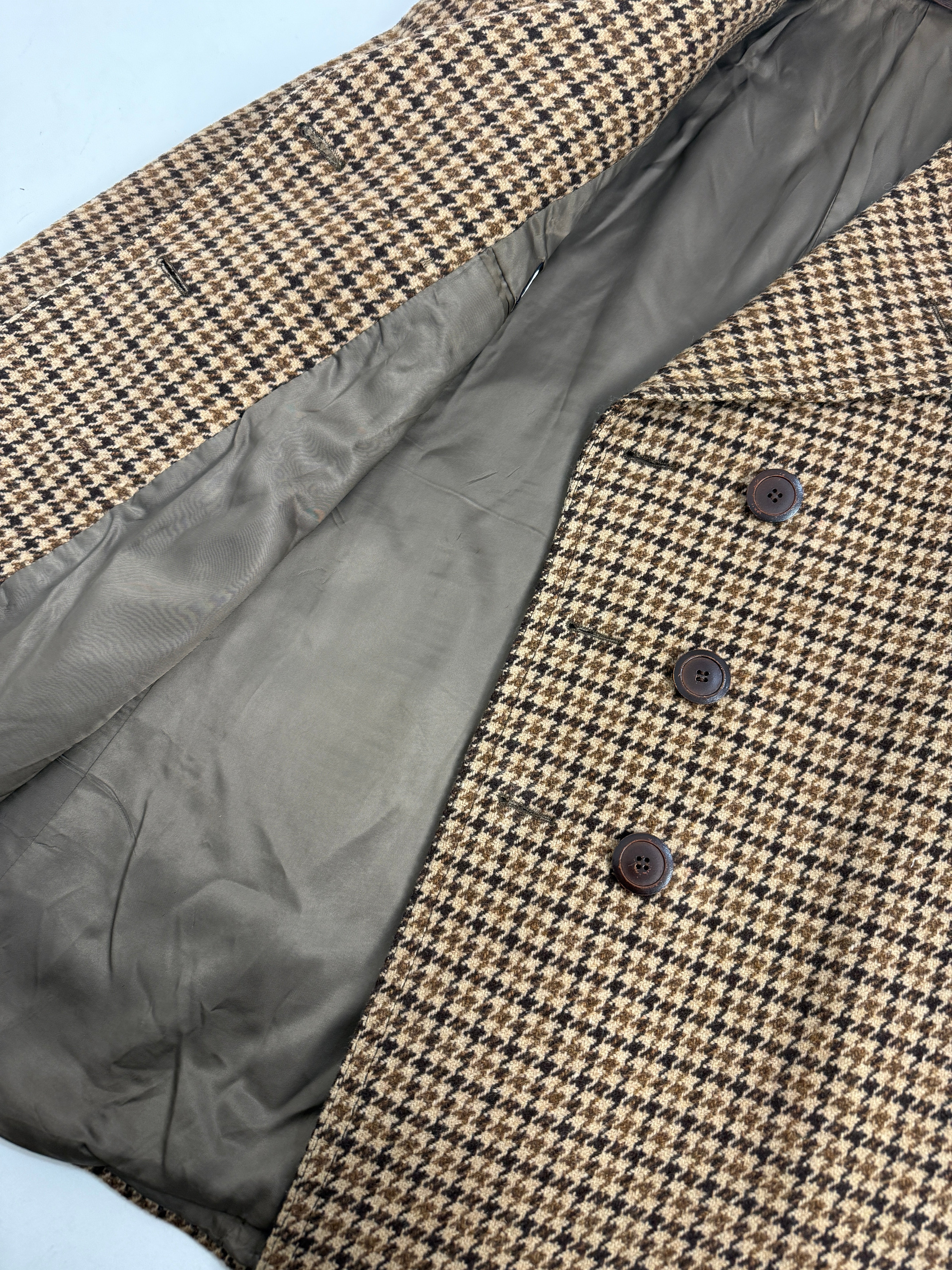 Cappotto sartoriale anni '70 in lana pied de poule