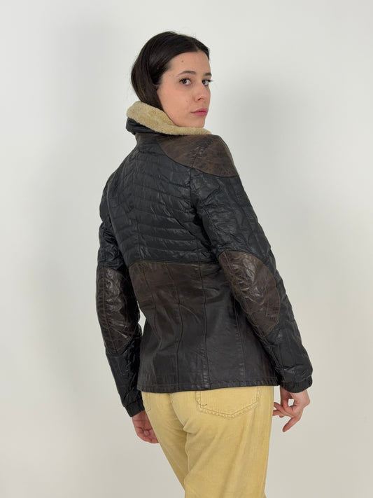 Giacca Belstaff GOLD LABEL anni '90- trapuntata in pelle - Fangovintage