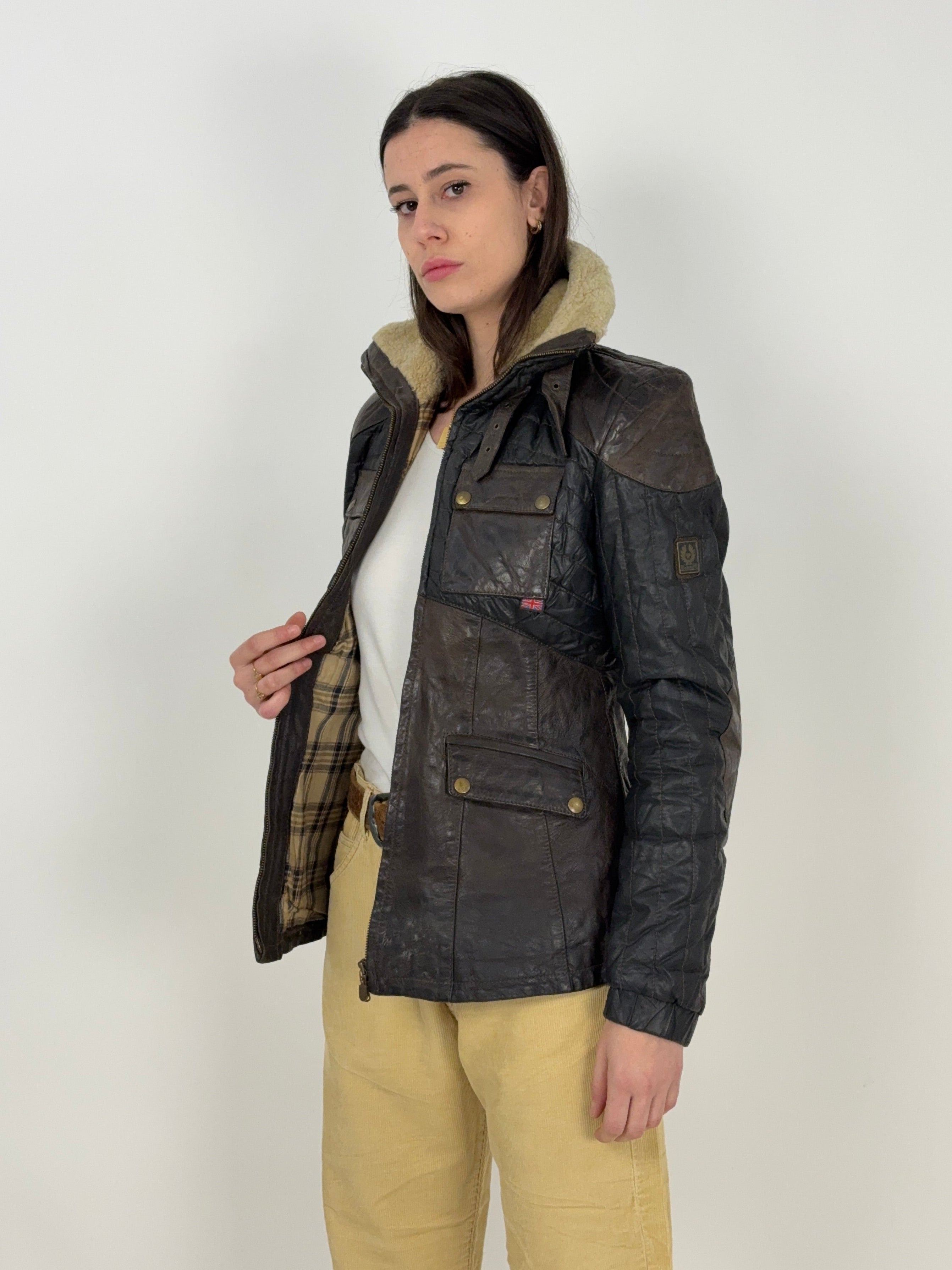 Giacca Belstaff GOLD LABEL anni '90- trapuntata in pelle - Fangovintage