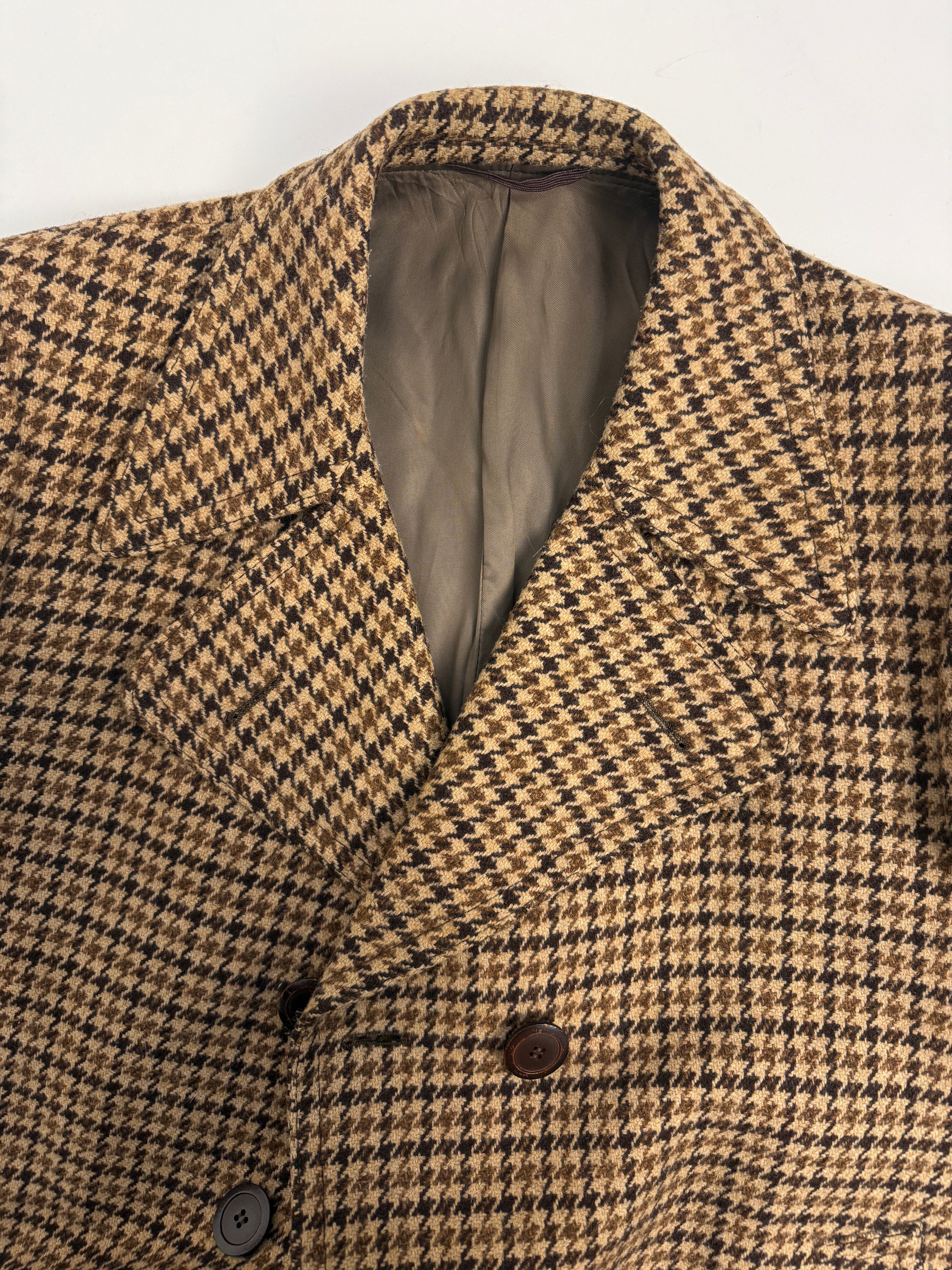 Cappotto sartoriale anni '70 in lana pied de poule