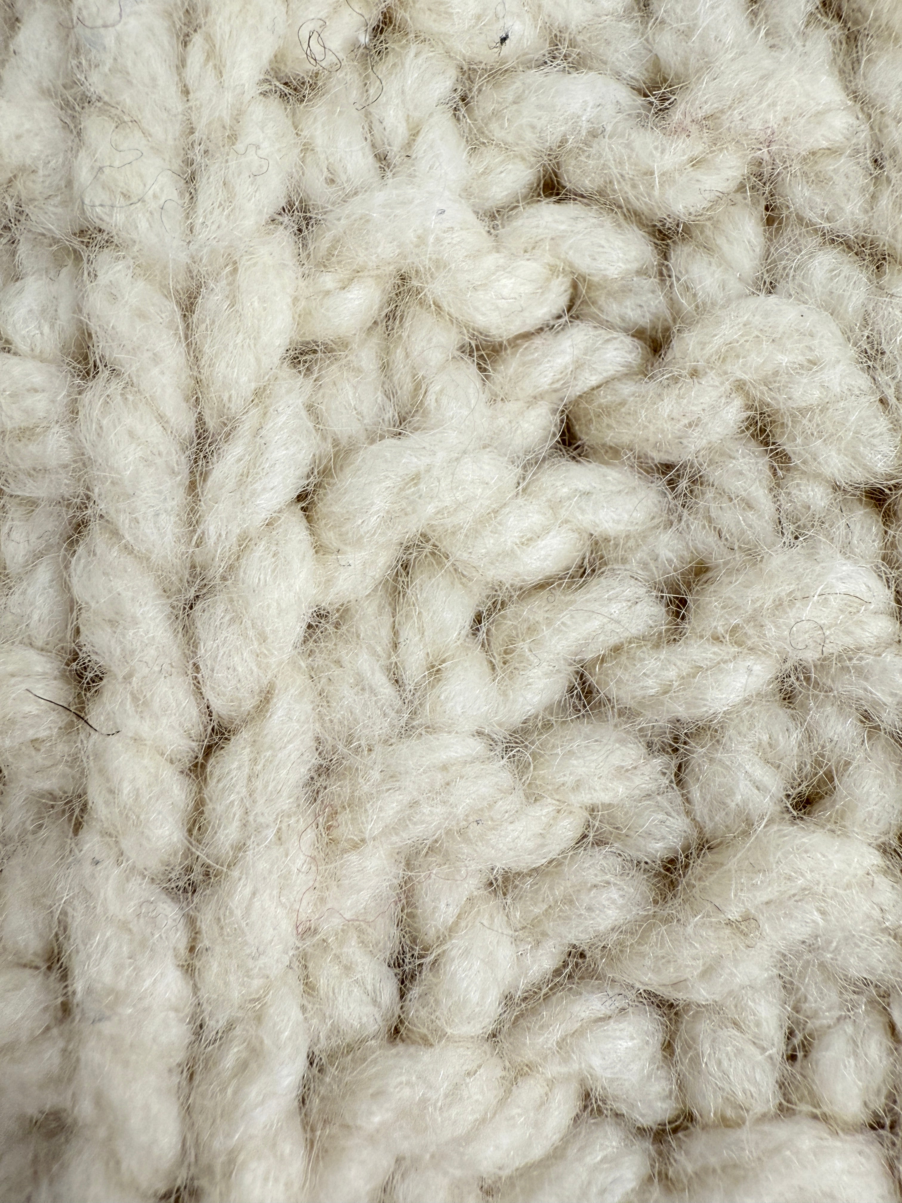 Maglione vintage in lana naturale lavorato a mano