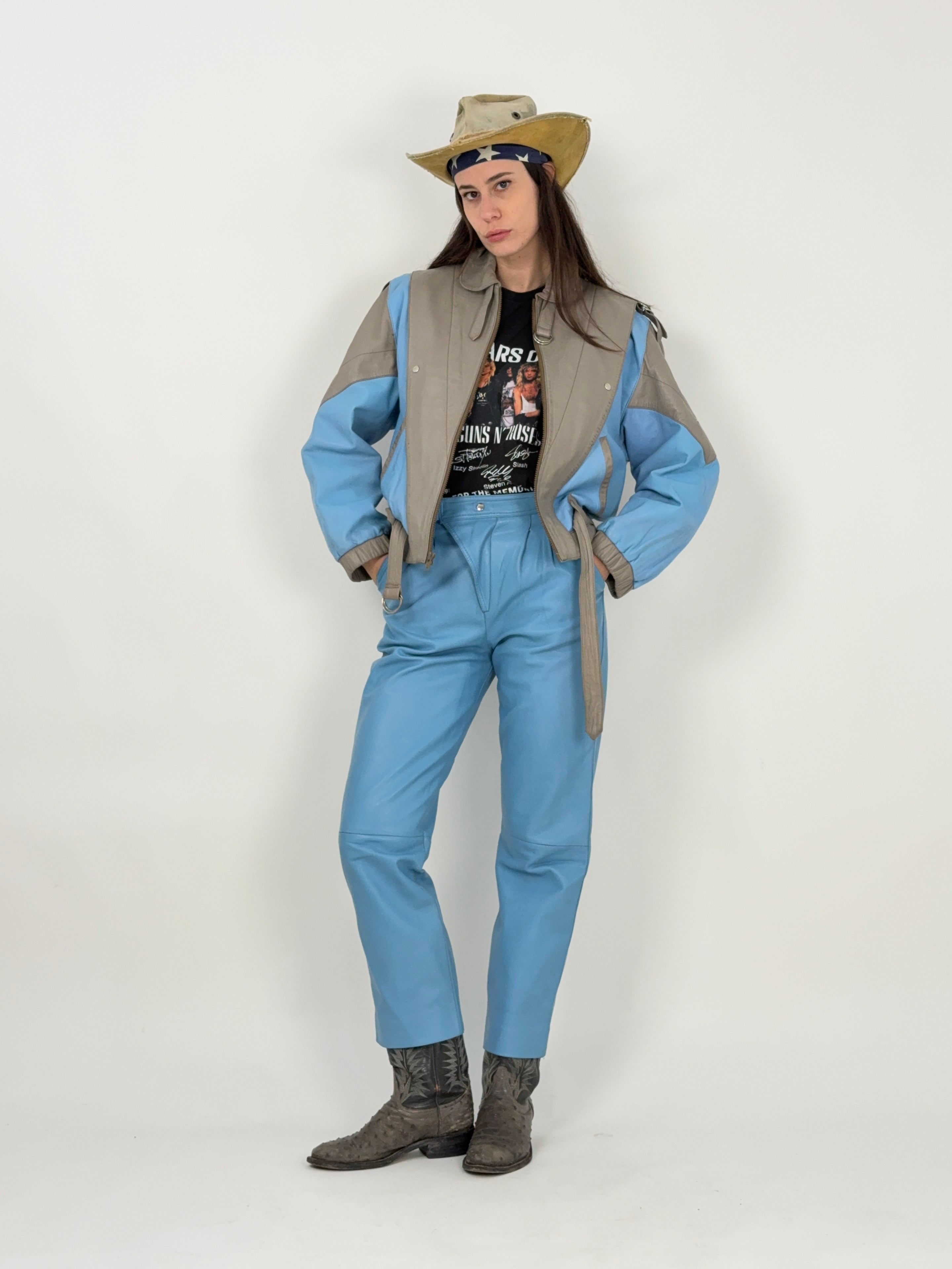 Completo Stellar anni ‘80 vera pelle - Giacca e pantalone