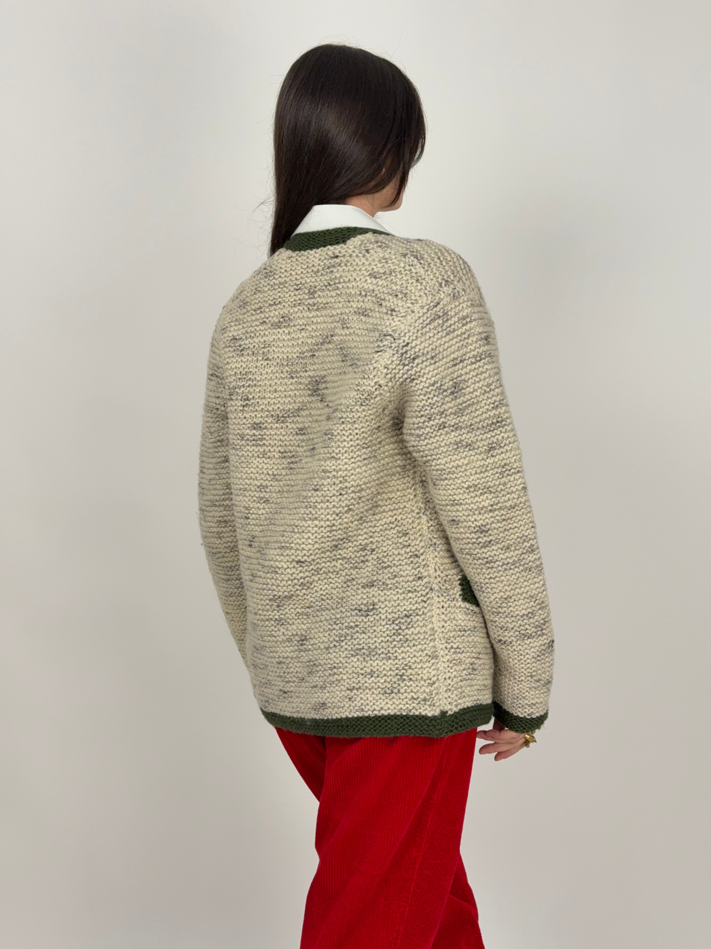 Cardigan fatto a mano in pura lana