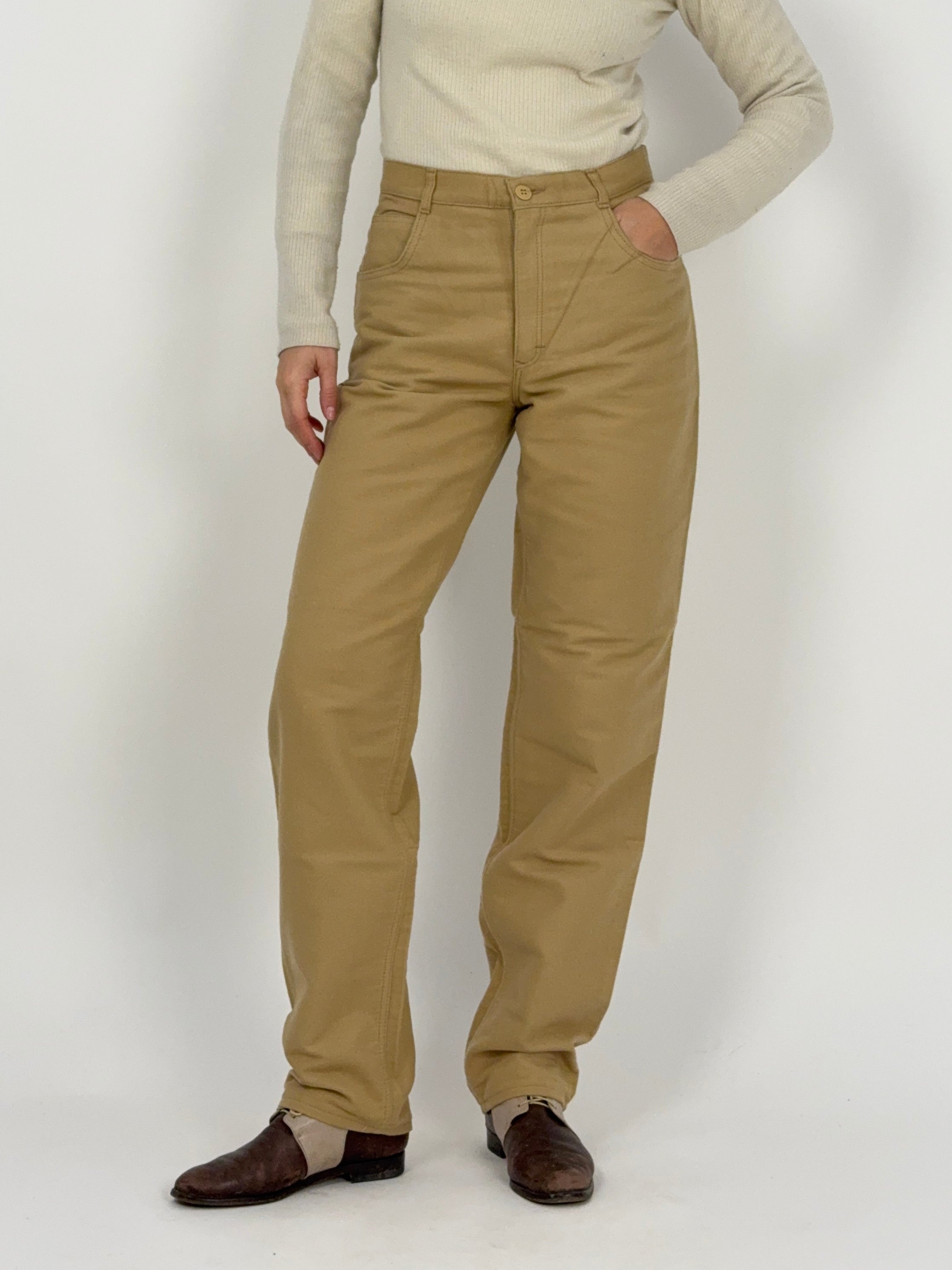 pantaloni-da-donna-anni-70-in-cotone-pesante-beige