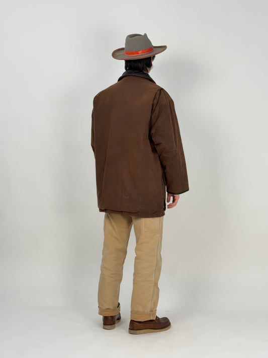 Giacca Cerata Inglese Hunter Vintage – Wax Jacket Marrone Fodera Tartan - Fangovintage