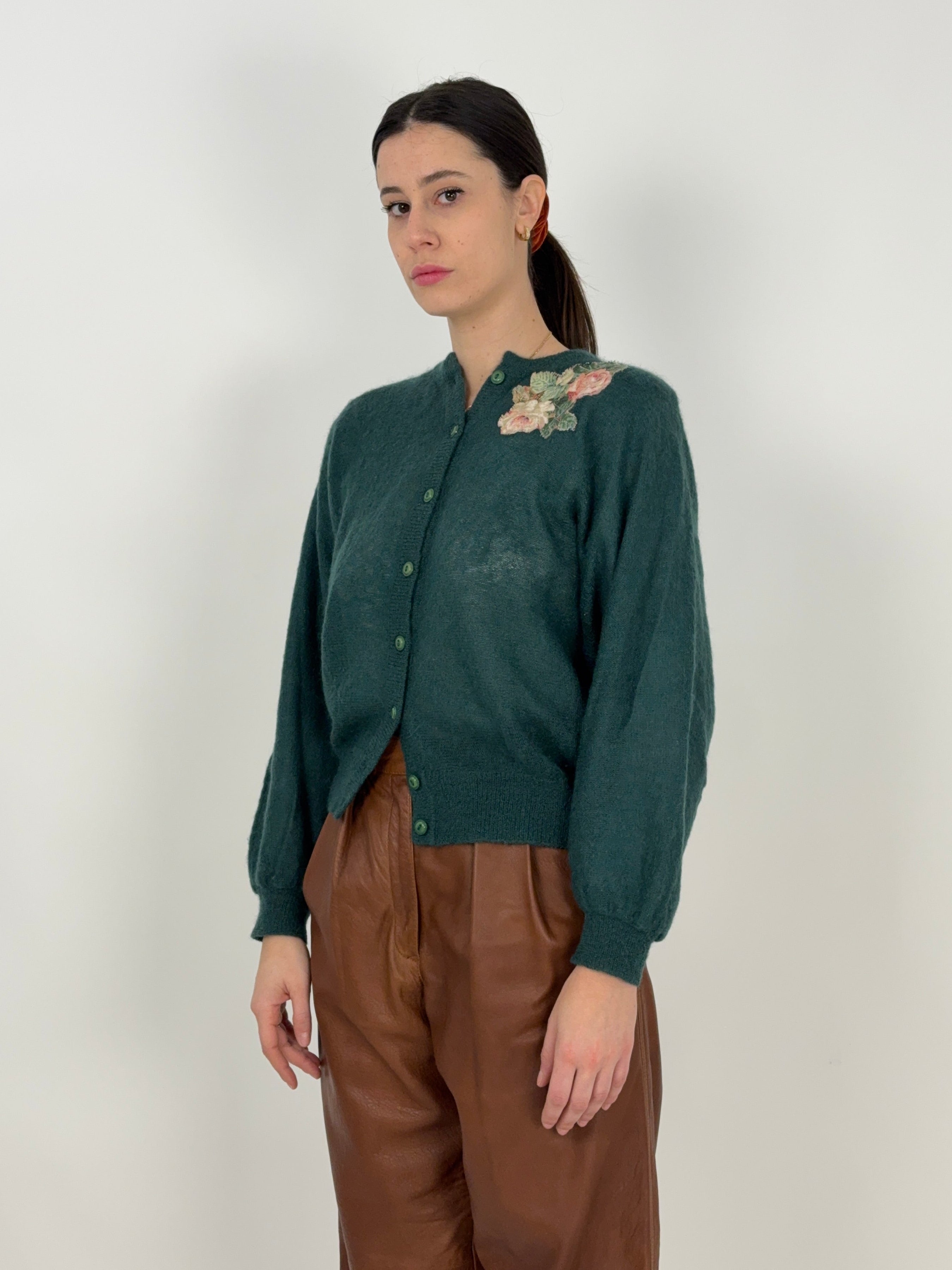 Cardigan anni '70 in mohair e lana
