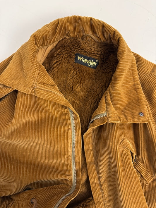 Giacca Wrangler vintage in velluto a coste con interno pelliccia