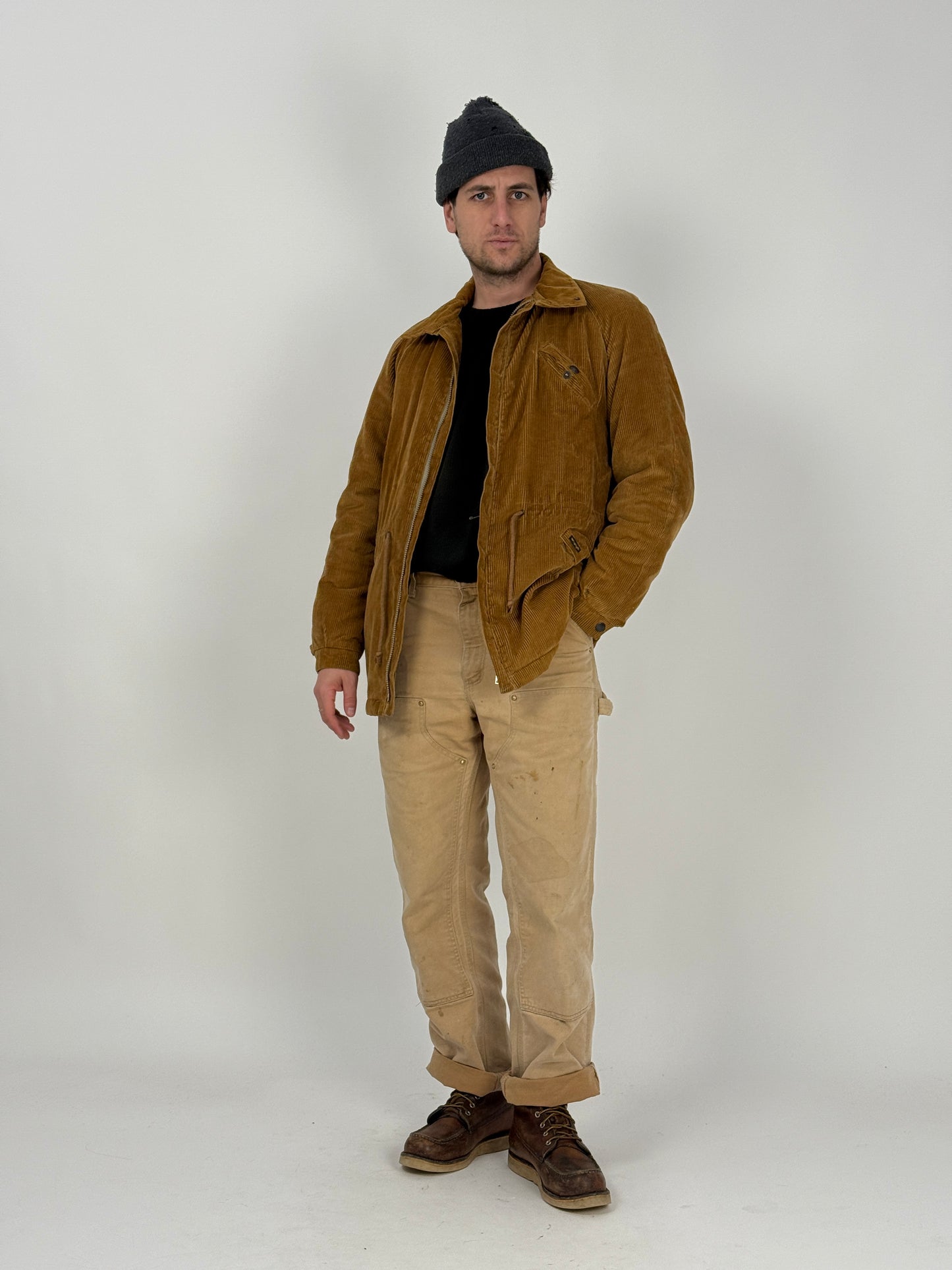 Giacca Wrangler vintage in velluto a coste con interno pelliccia