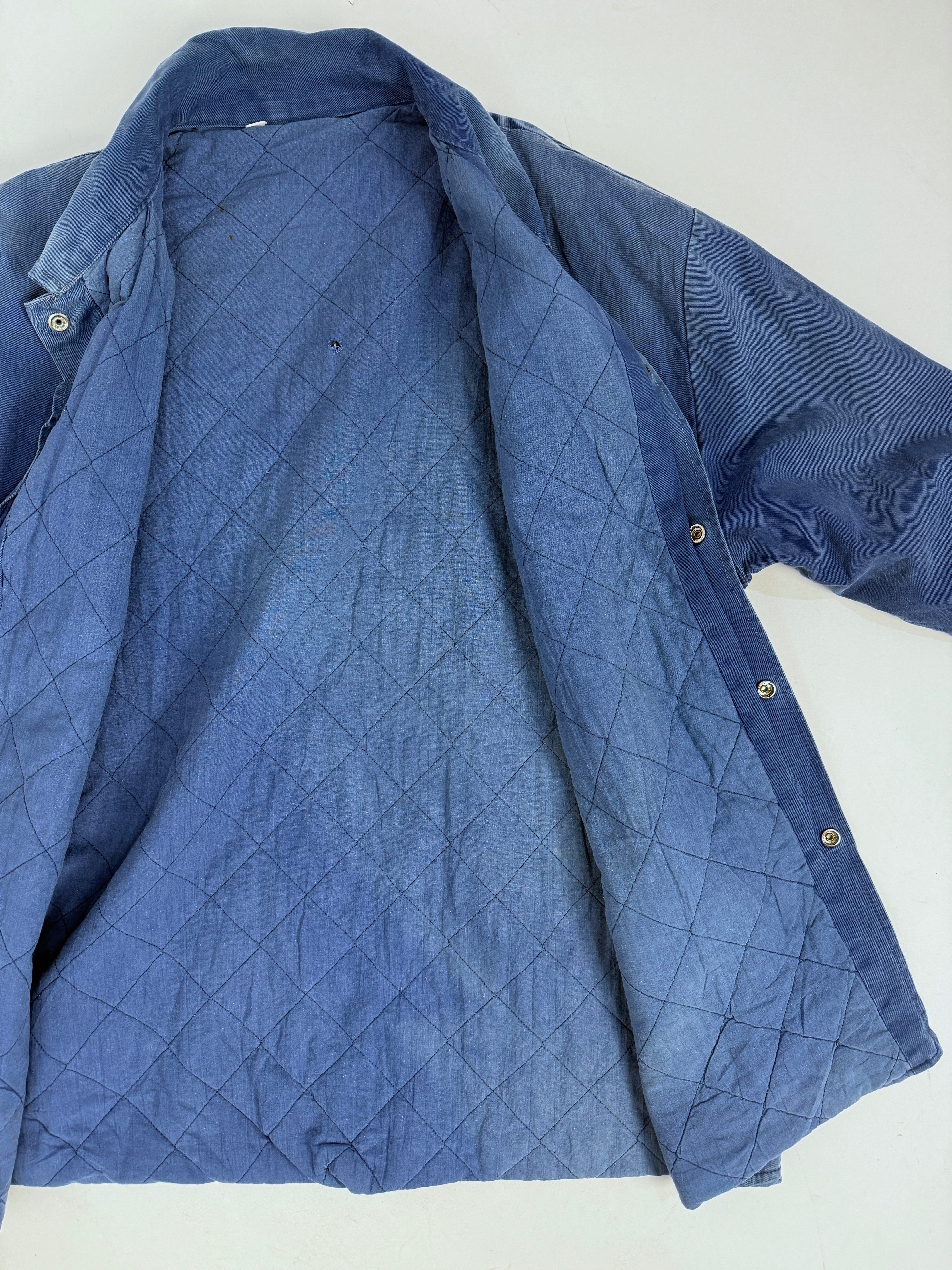 Giacca da lavoro trapuntata in cotone blu vintage