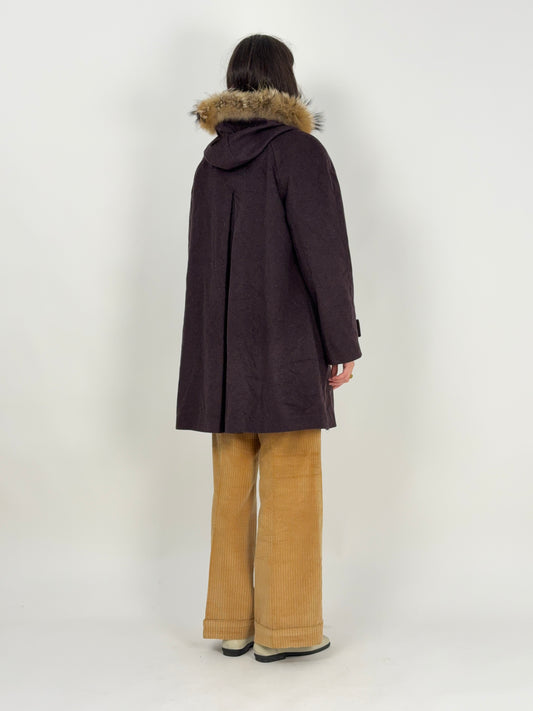 Cappotto vintage Steinbock Original con cappuccio e pelliccia – Austria