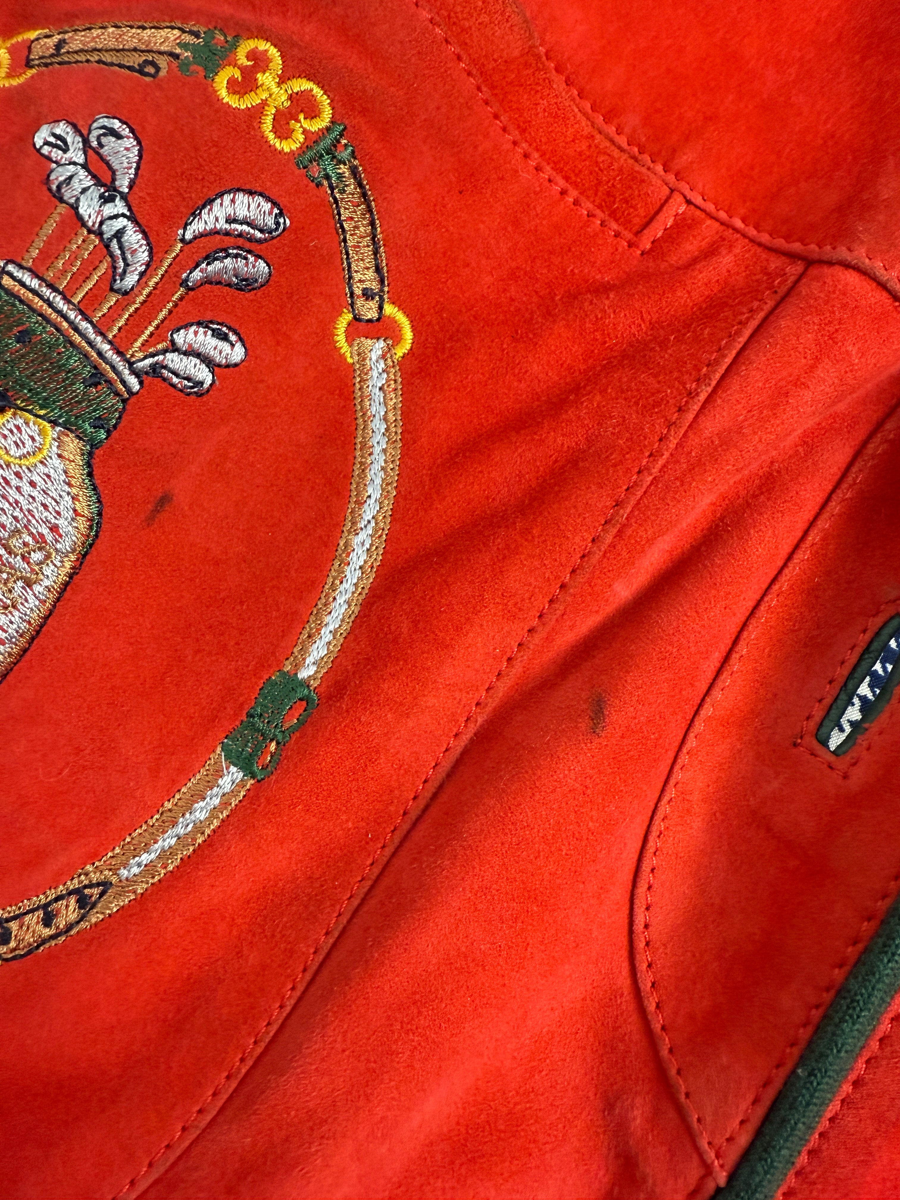 Giacca in camoscio con ricami