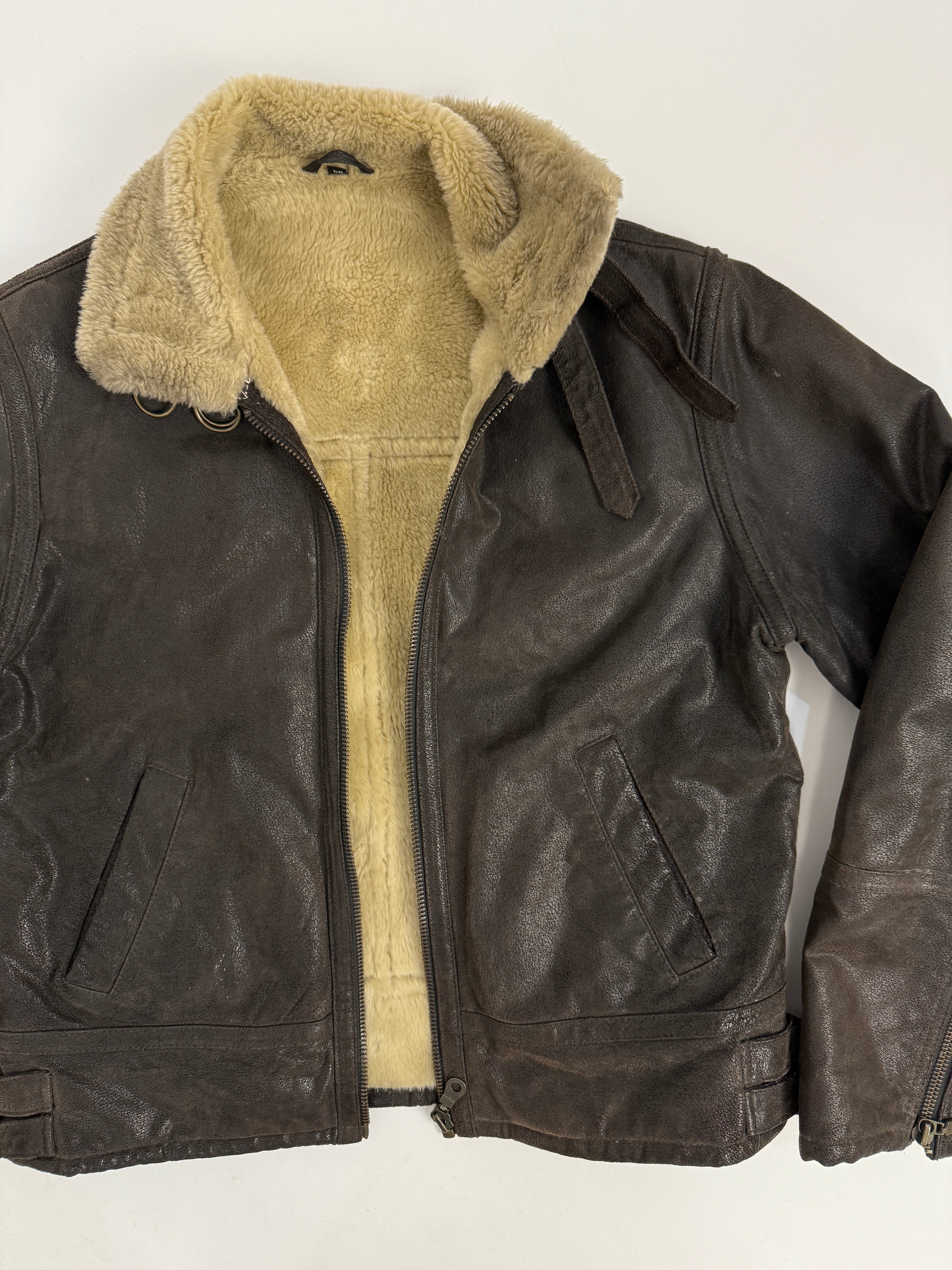 Giacca in Pelle anni ’80 con interno shearling
