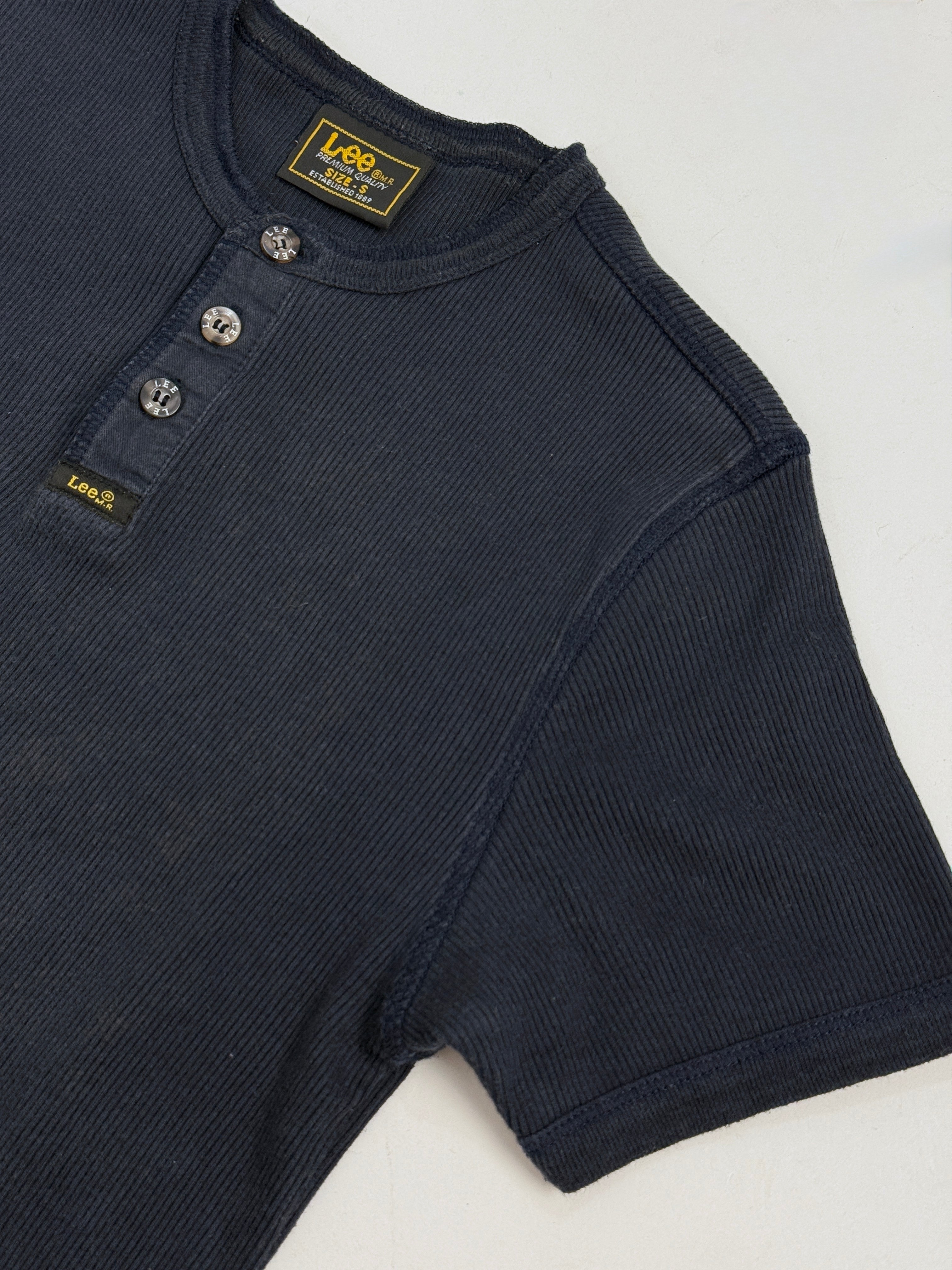 T-Shirt Lee Henley a Costine Vintage - Taglia S