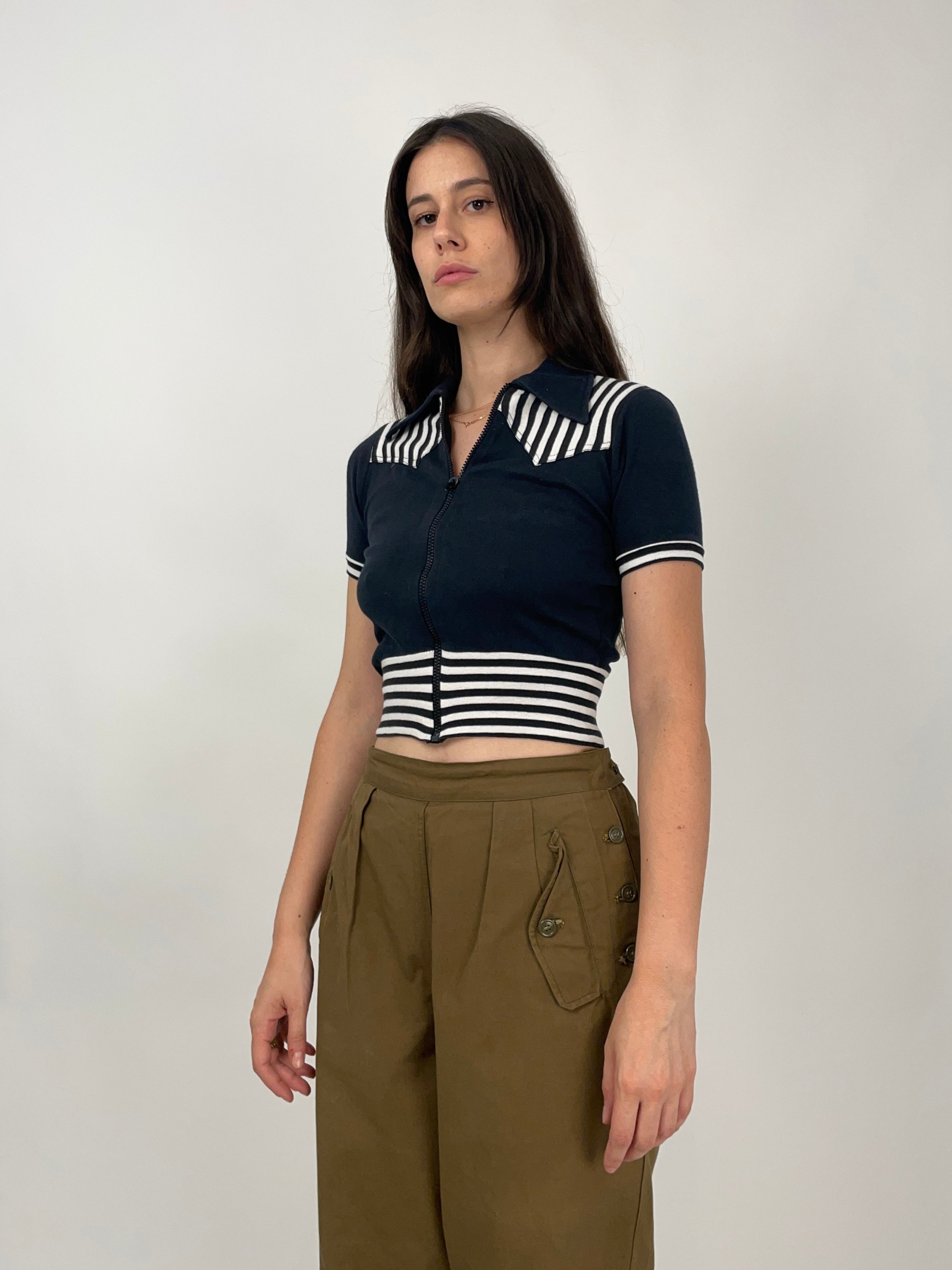 T-shirt con zip anni '70