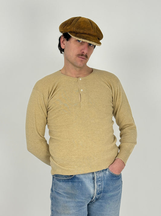 Maglia henley in pura lana – Knit Giapponese