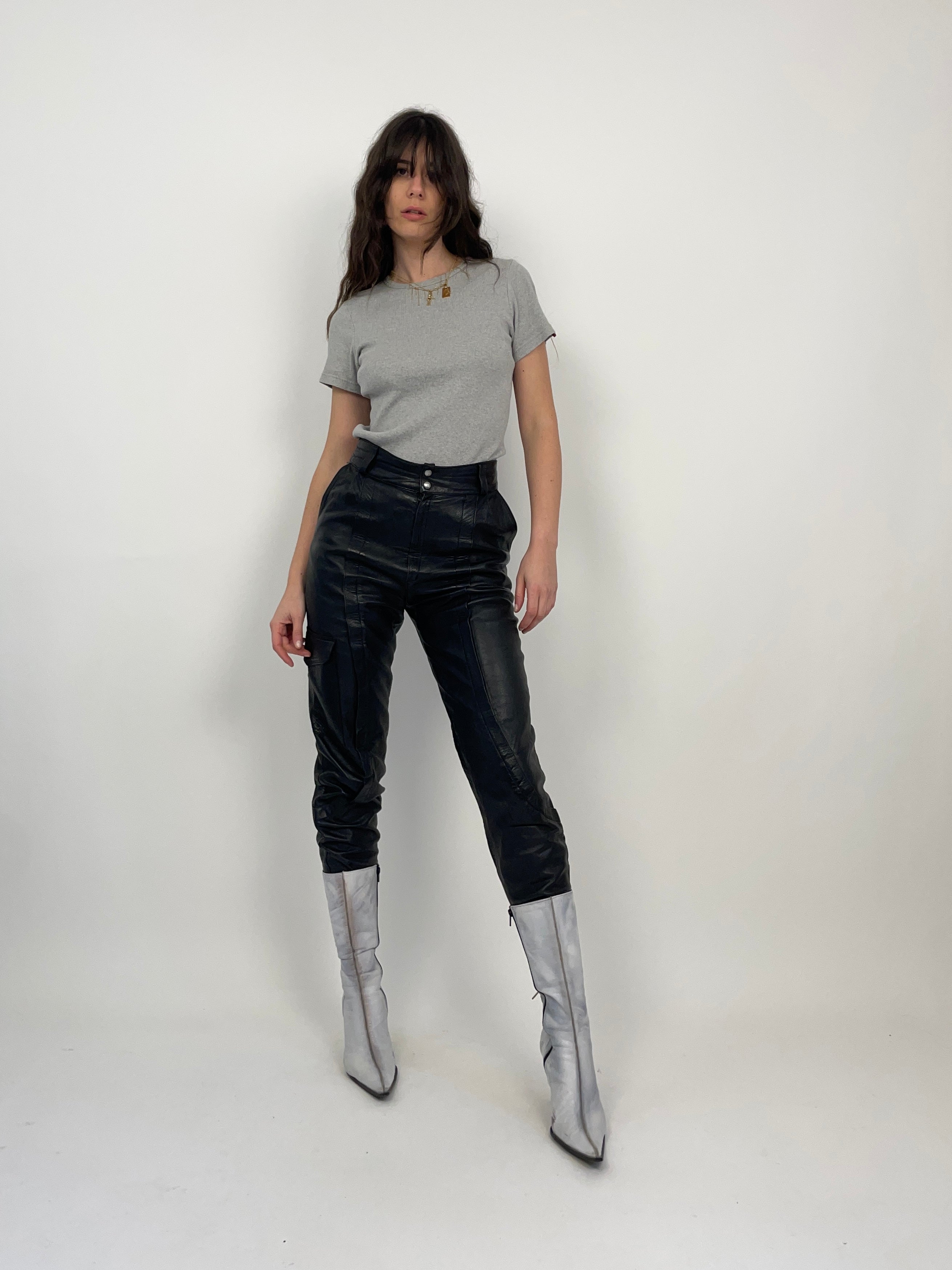 Pantaloni in vera pelle anni '80