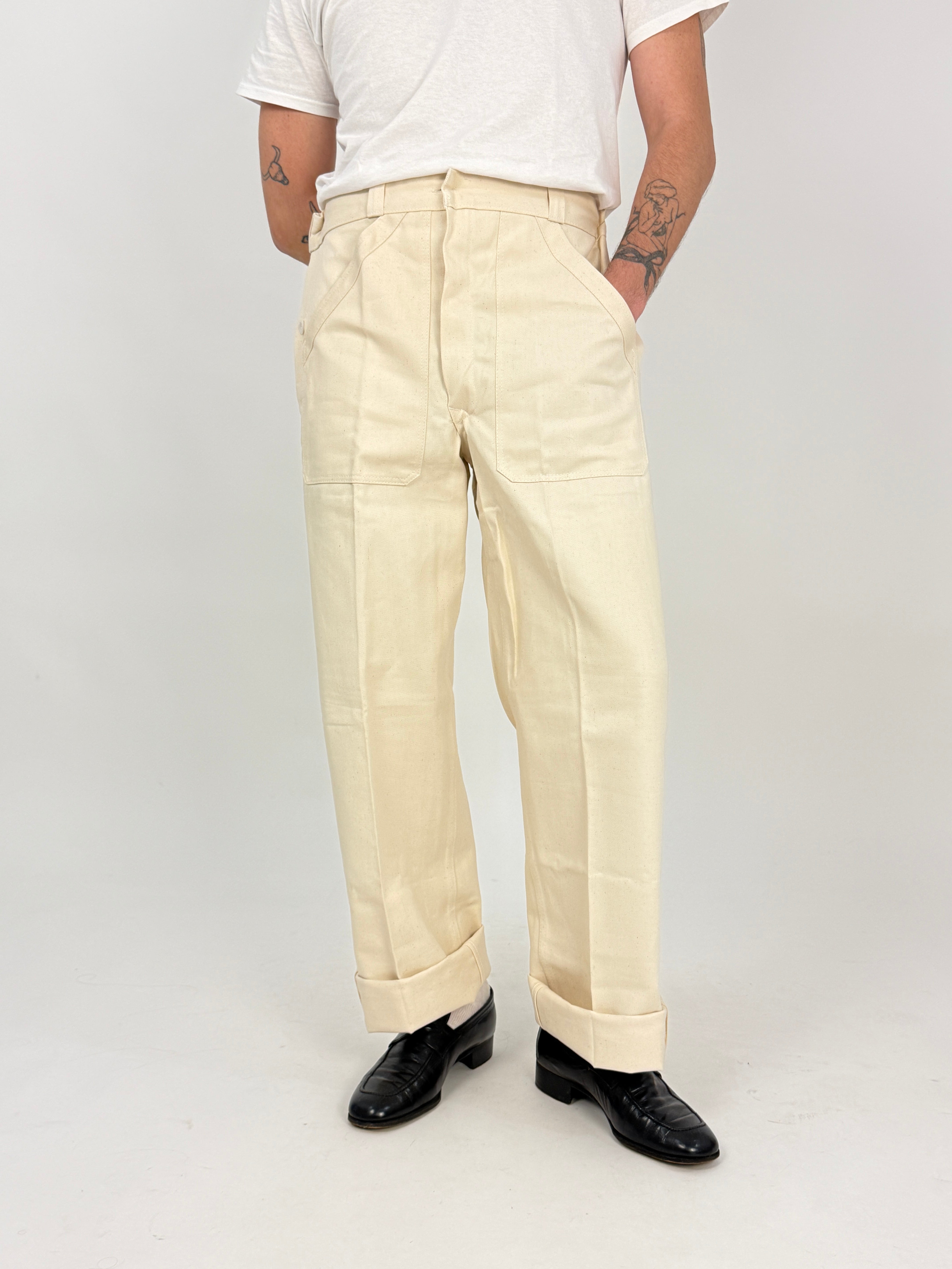 Pantaloni da Lavoro Deadstock Beige – Cargo Utility