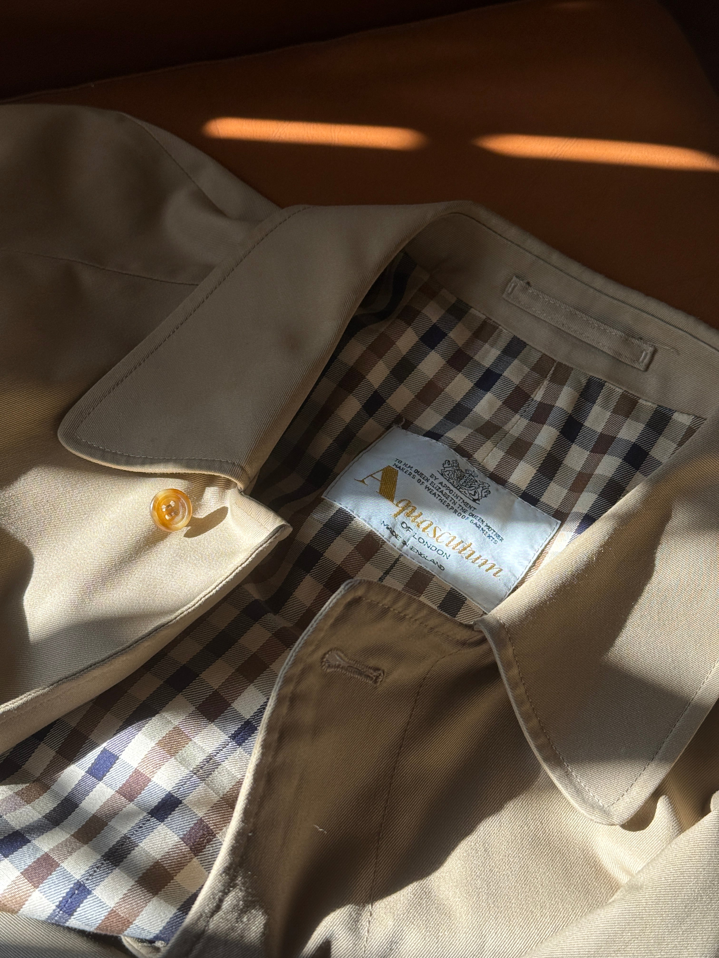 Trench Aquascutum - Made in England con fodera check