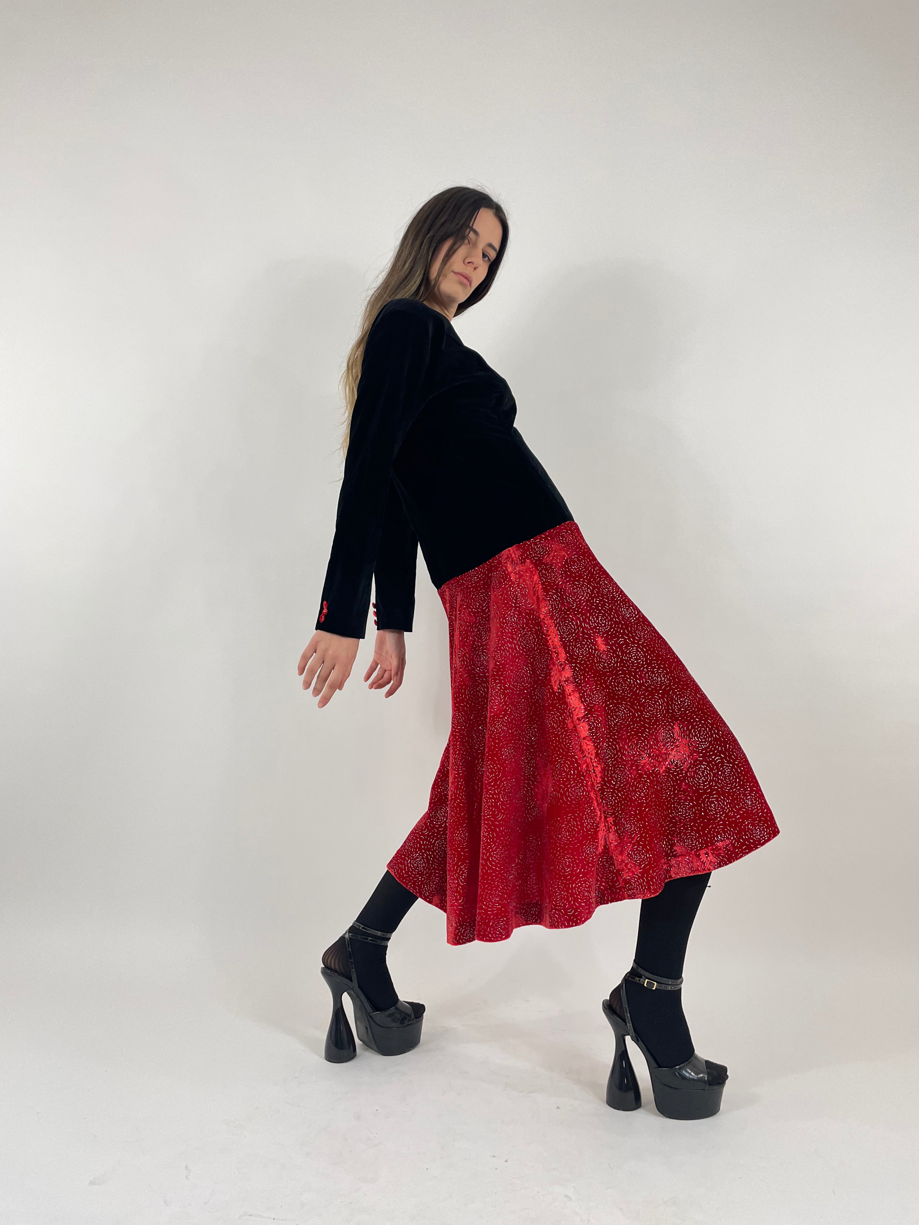 Abito in velluto anni '80