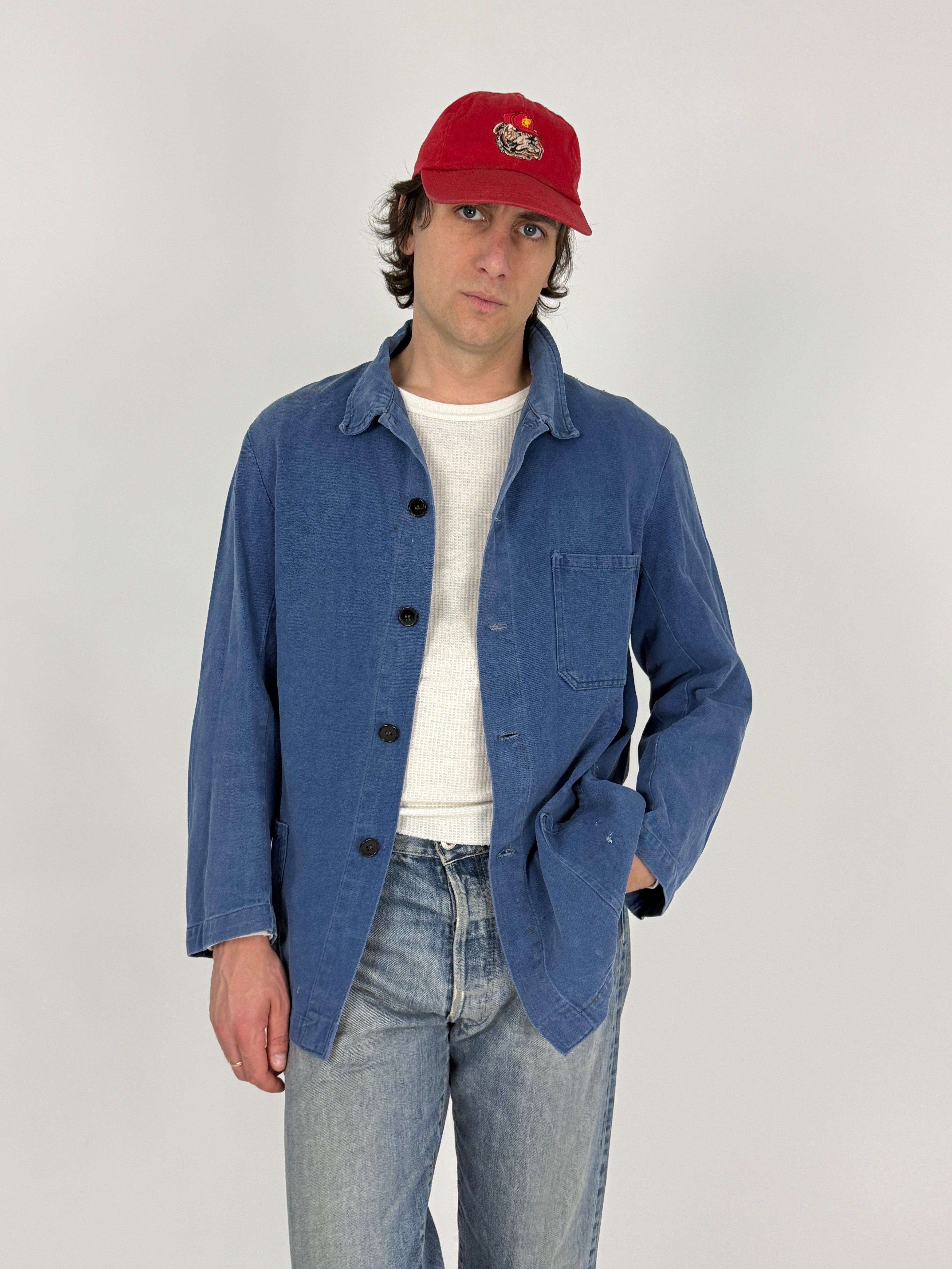 Chore Jacket Bleu de Travail Anni '70 - Taglia M