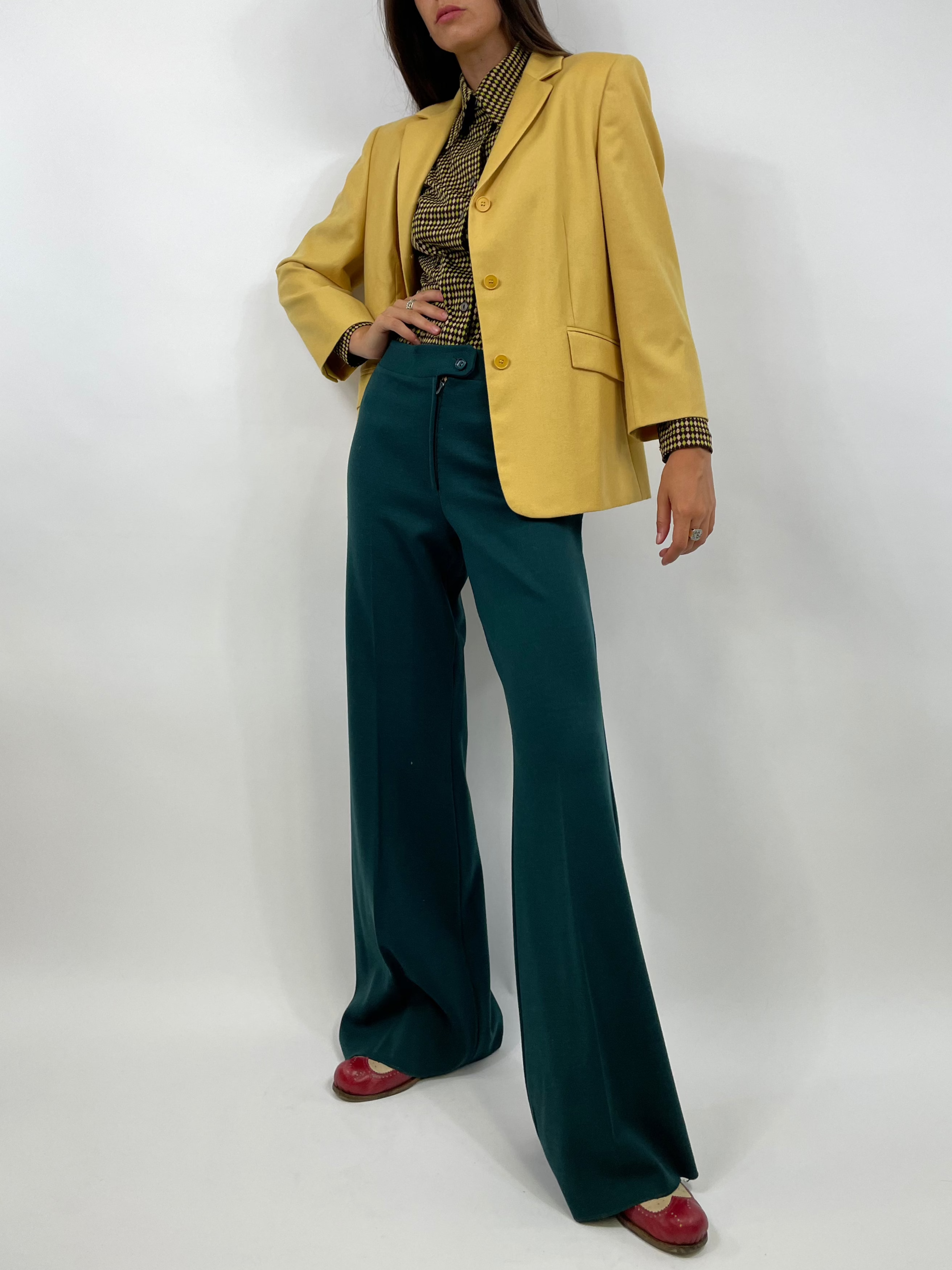 giacca-monopetto-viacimo-1990s-colore-ocra-tasche-a-patta-taglia-38-40