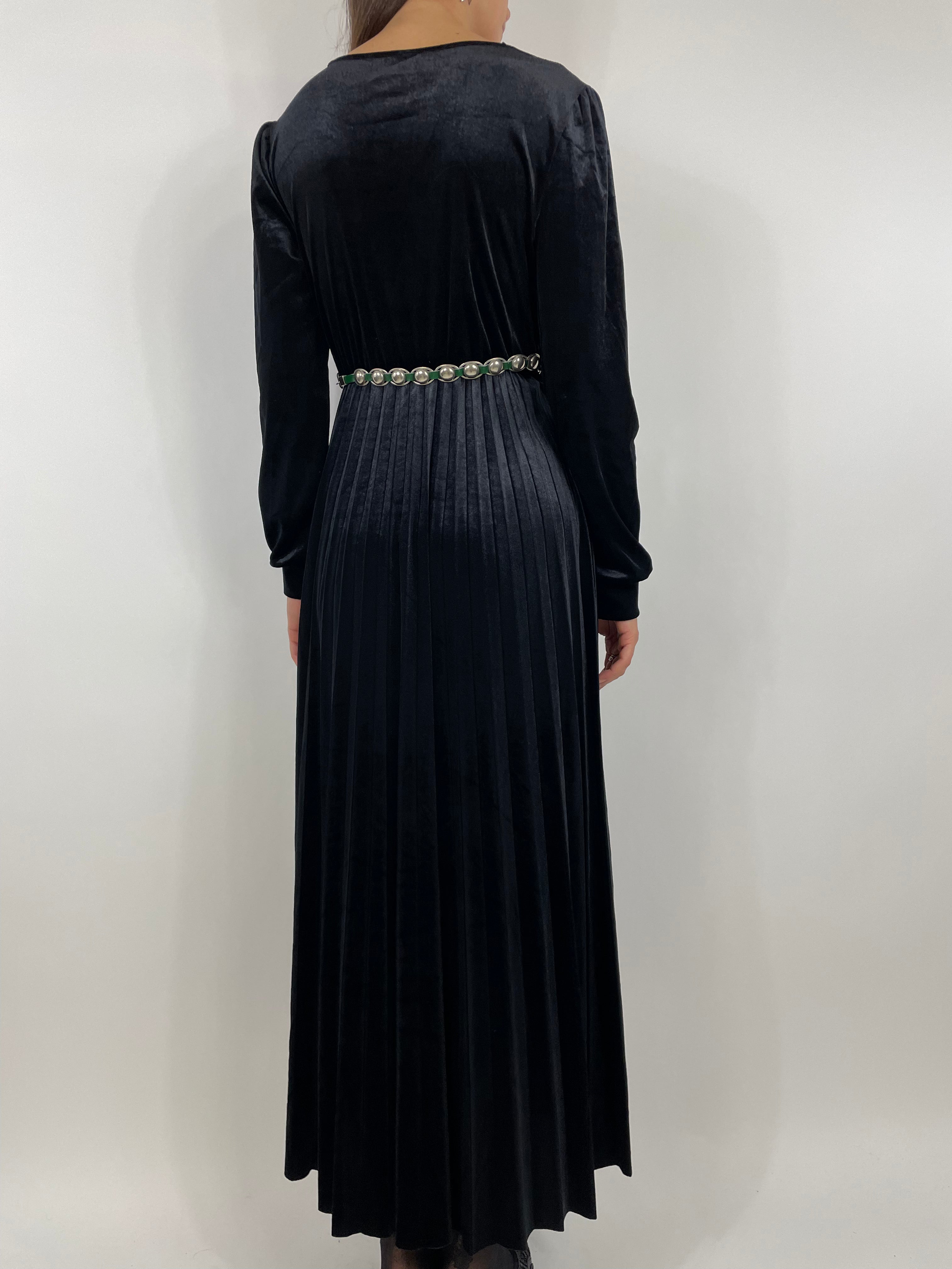 Abito lungo in velluto liscio