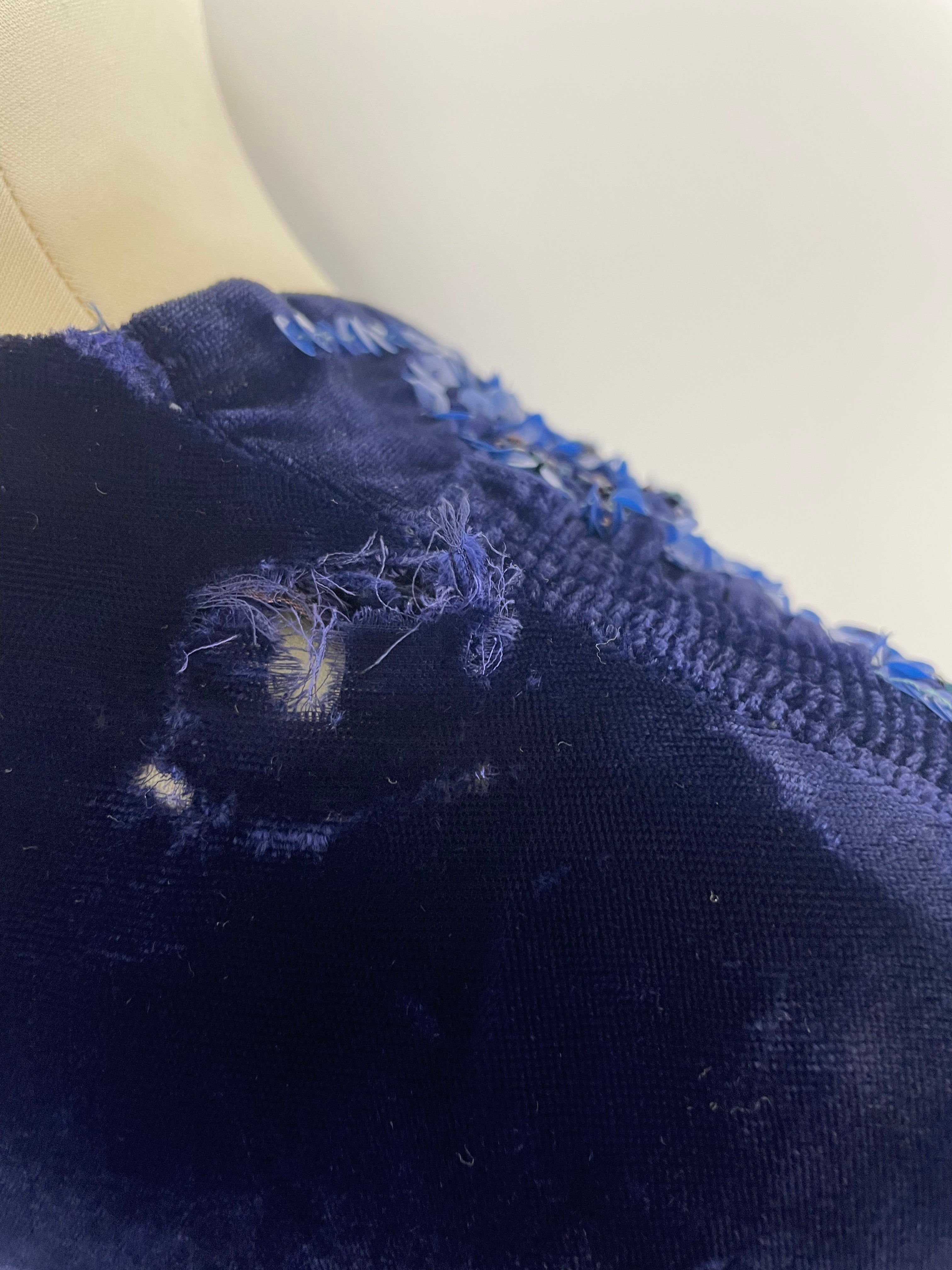 Abito in velluto con paillettes anni '30 - Fangovintage