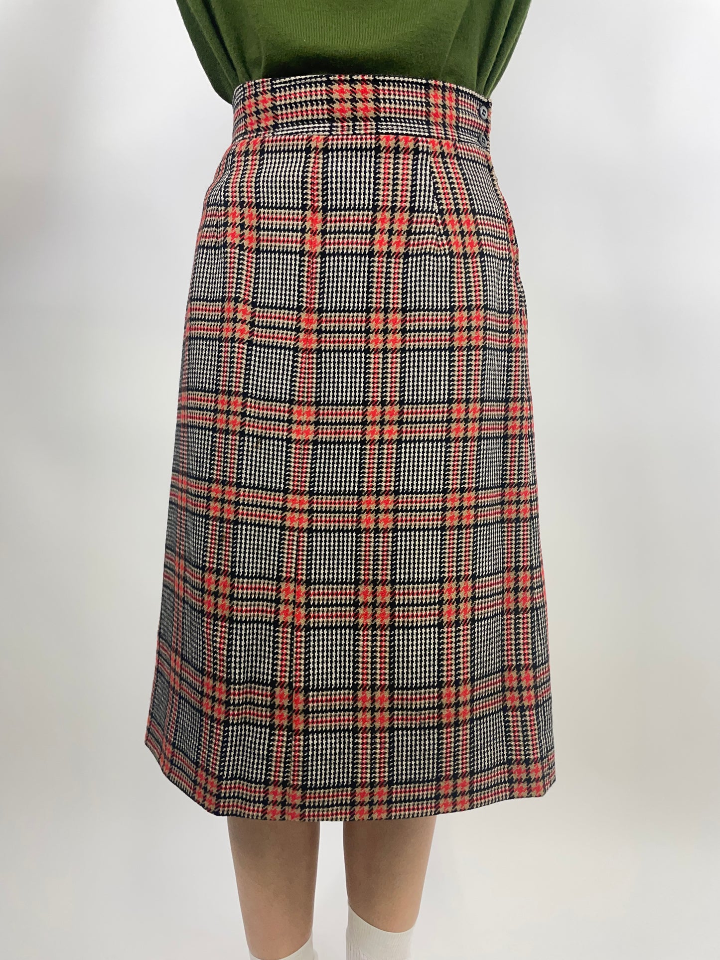 Gonna midi in lana tartan