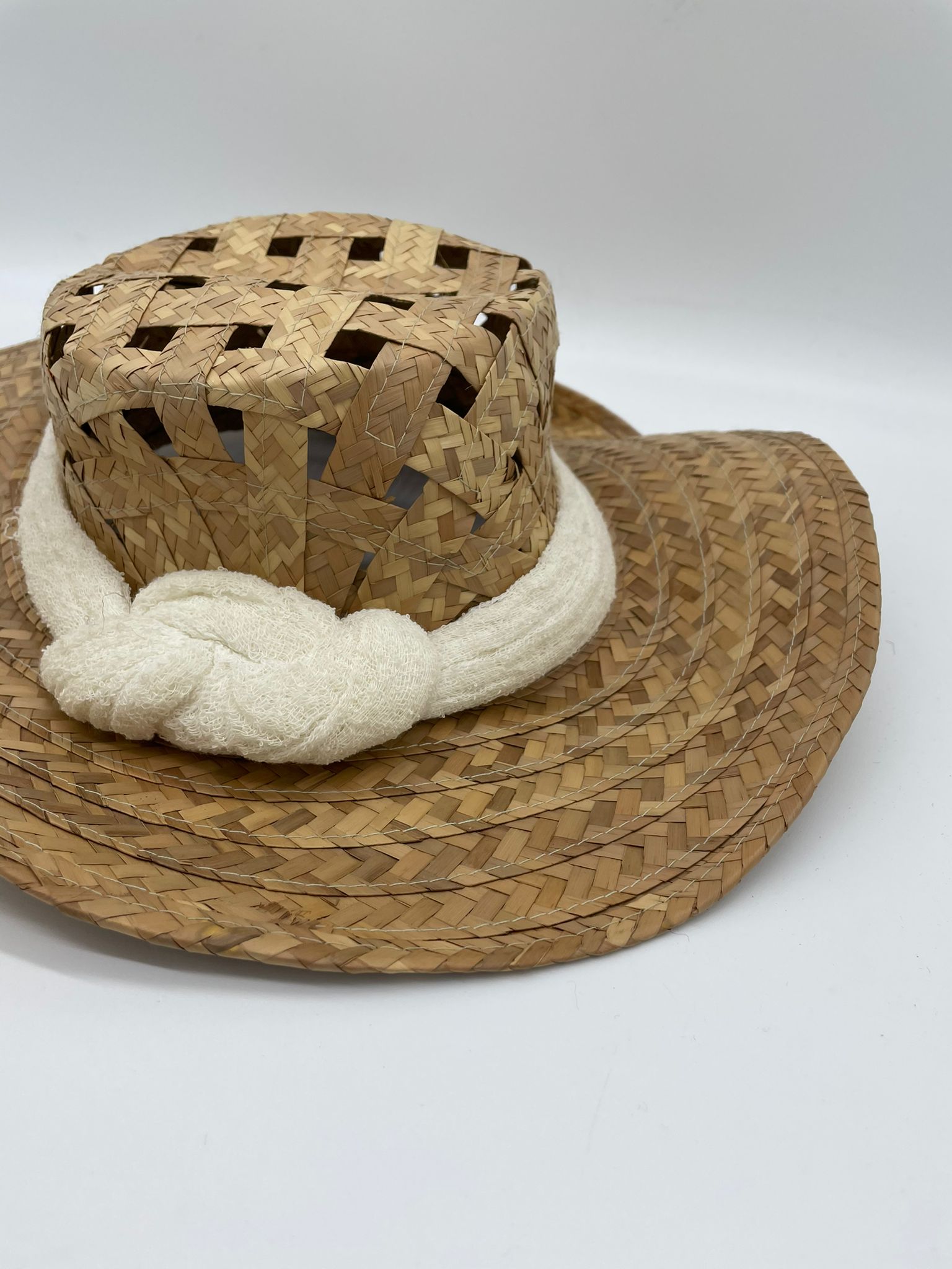 Cappello Pamela in paglia intrecciata - Fangovintage