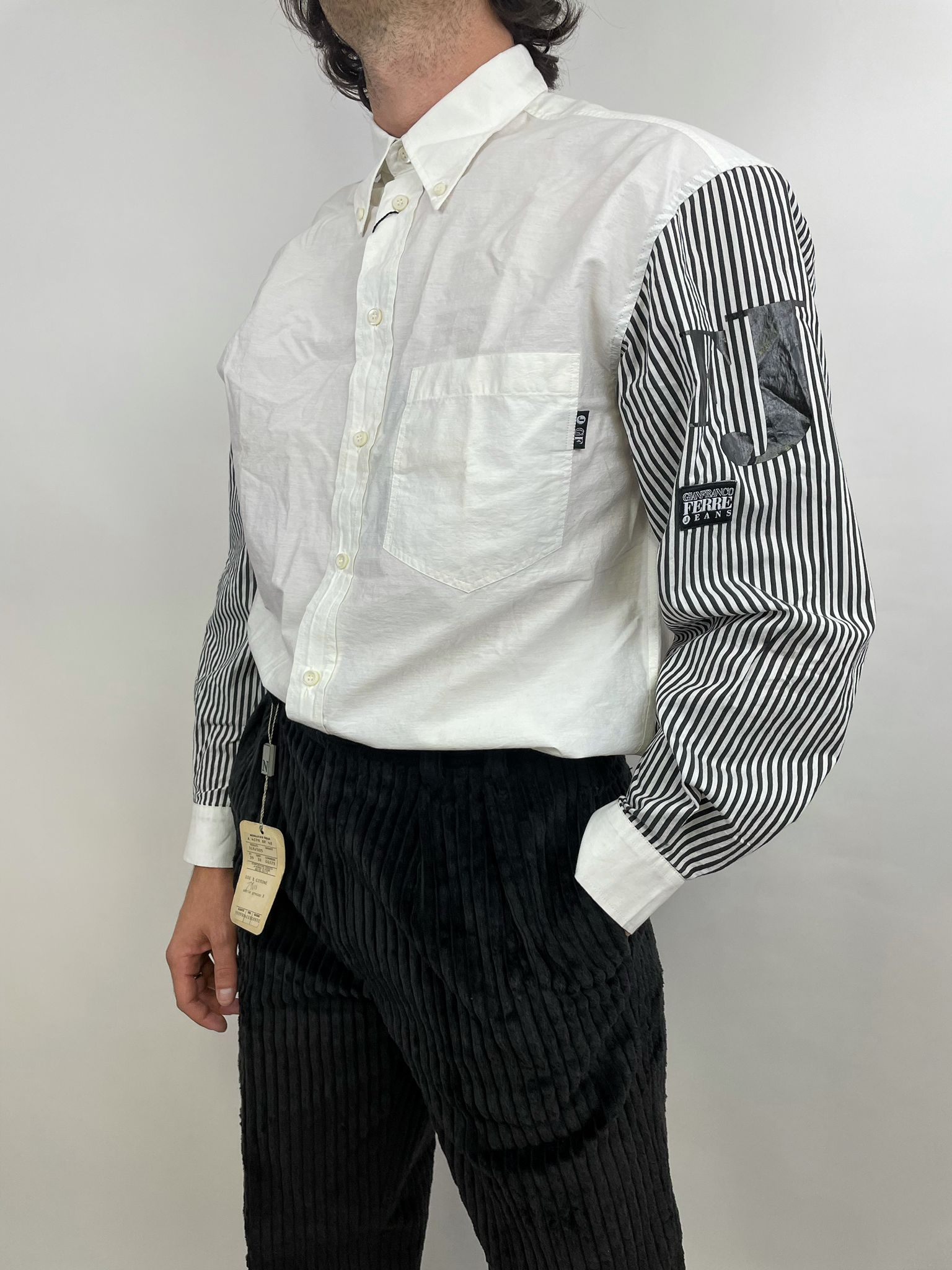 camicia-gianfranco-ferrè-a-righe-bianche-e-nere
