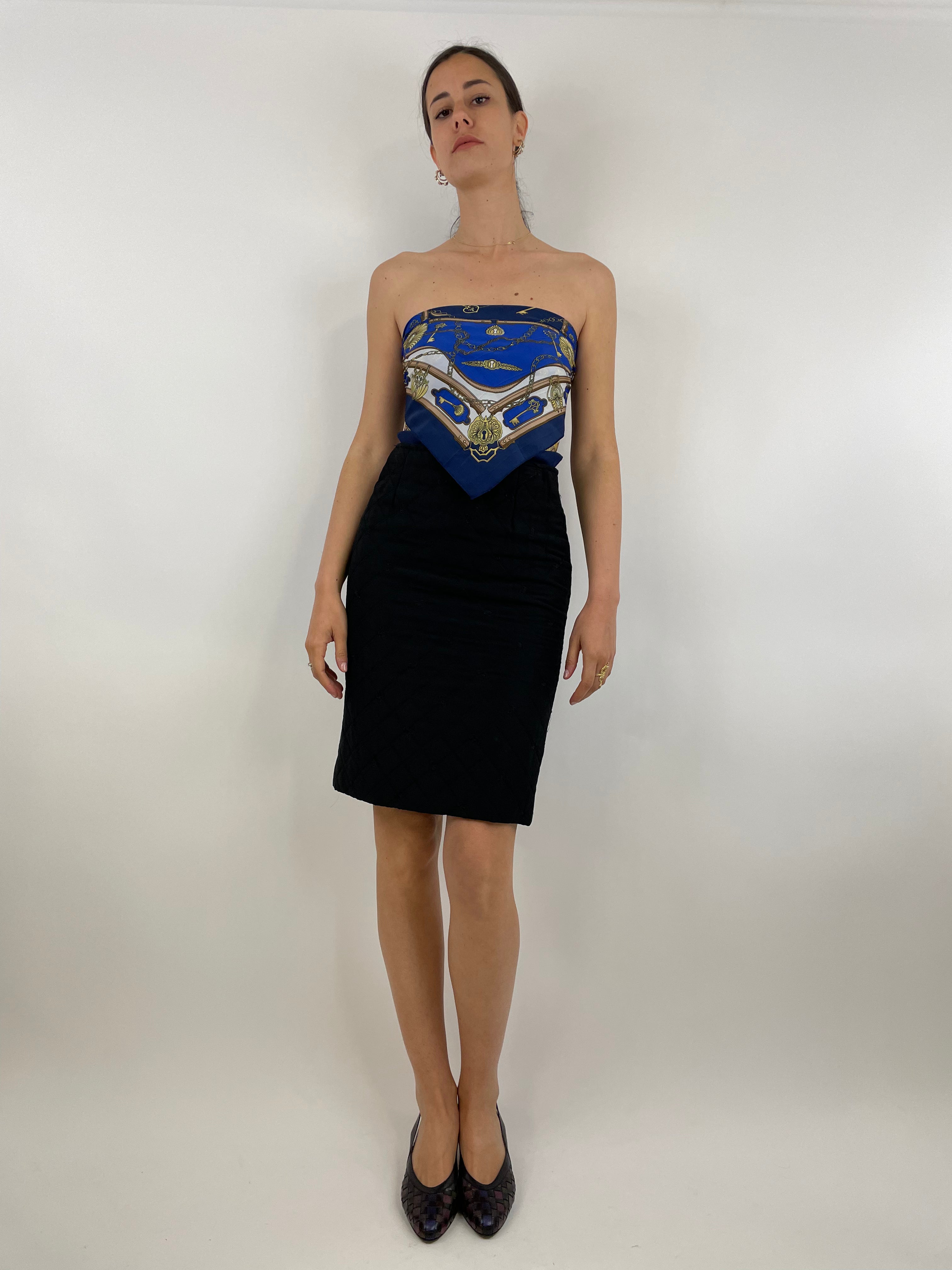 Silk blend quilted skirt