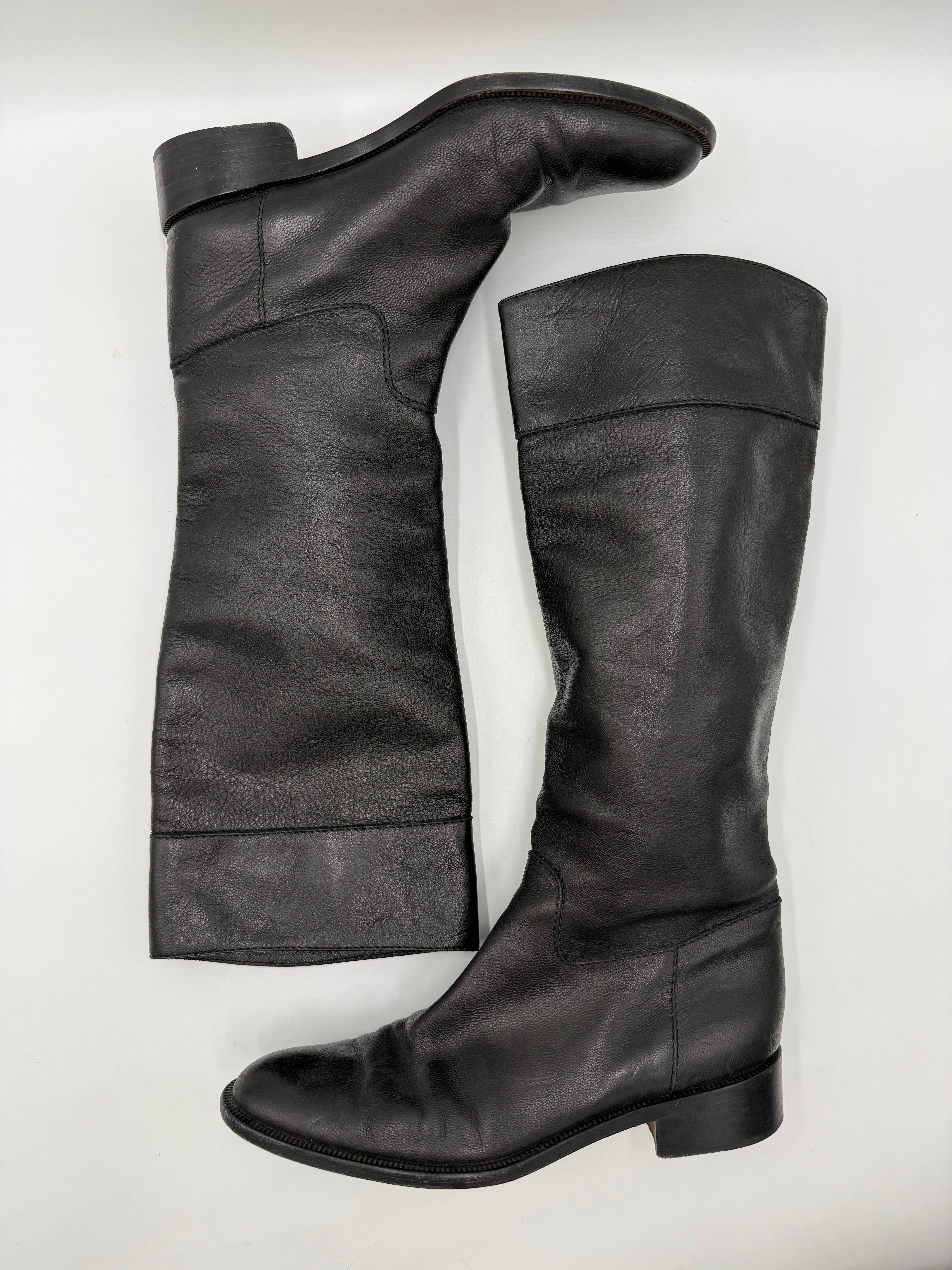 Etro Stivali Vintage in Pelle Nera Alti - Numero 37½