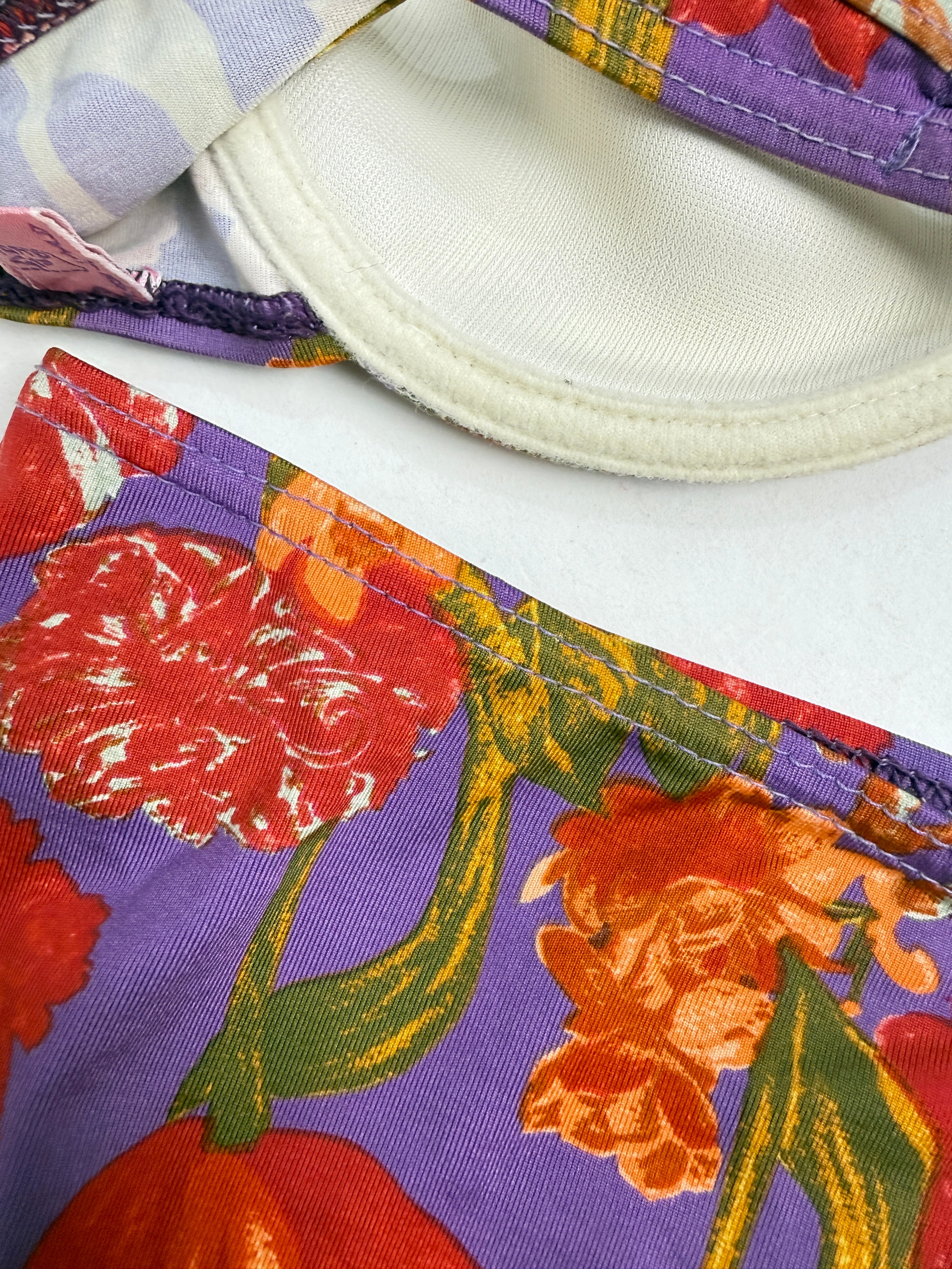 Bikini Vintage Dubin - Made in Italy Floreale Viola Anni '80