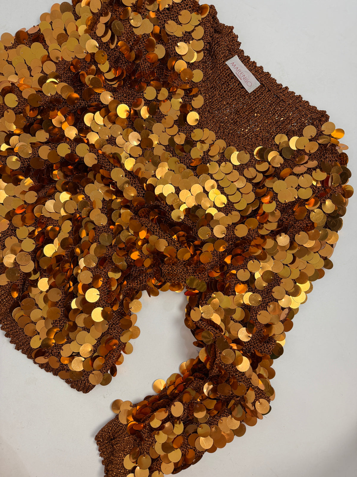 Maglia con Paillettes Anni '80 in Viscosa color Bronzo - Taglia M/L