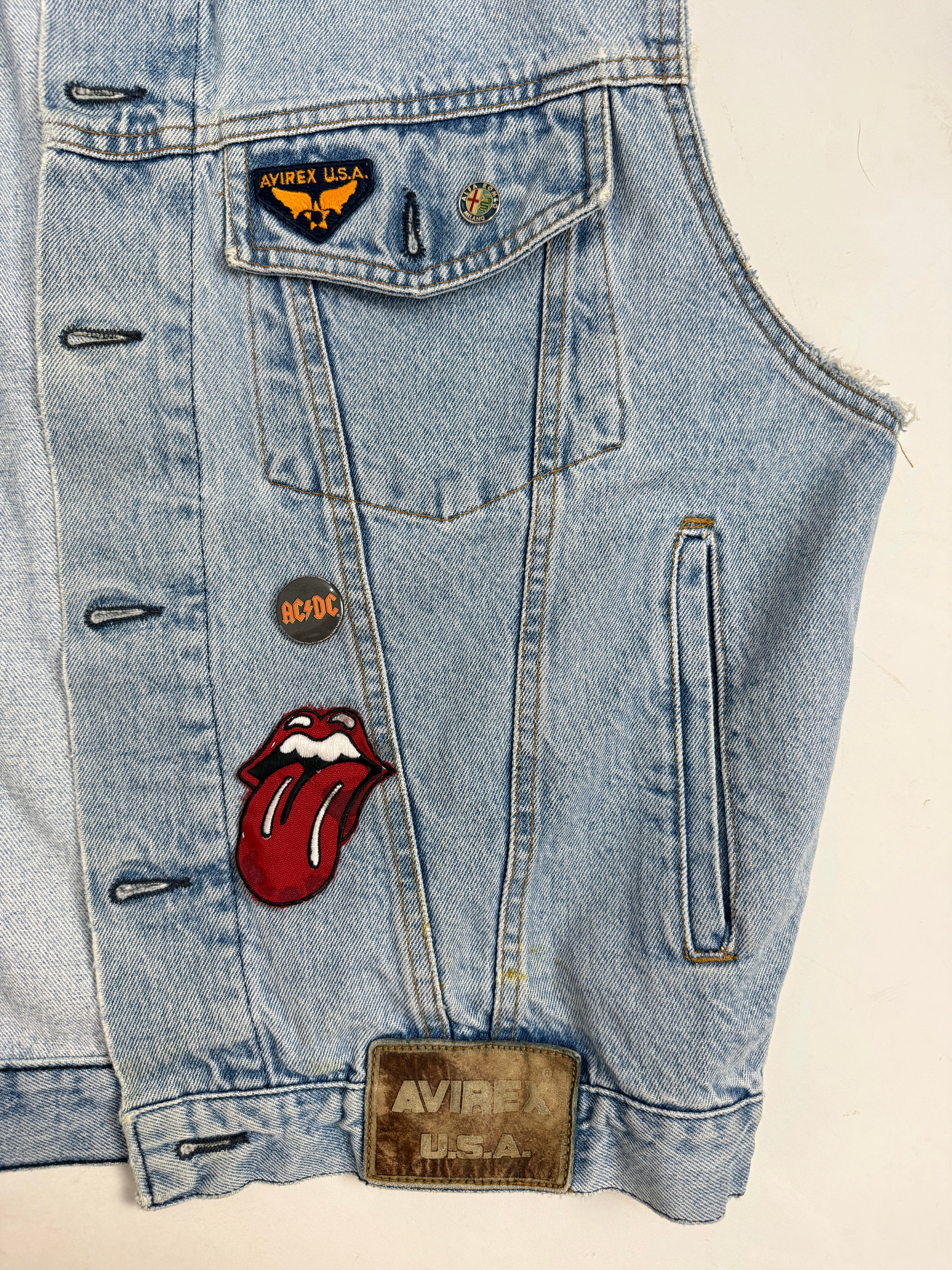 Gilet Avirex LTD in Denim Anni '80 - Taglia M