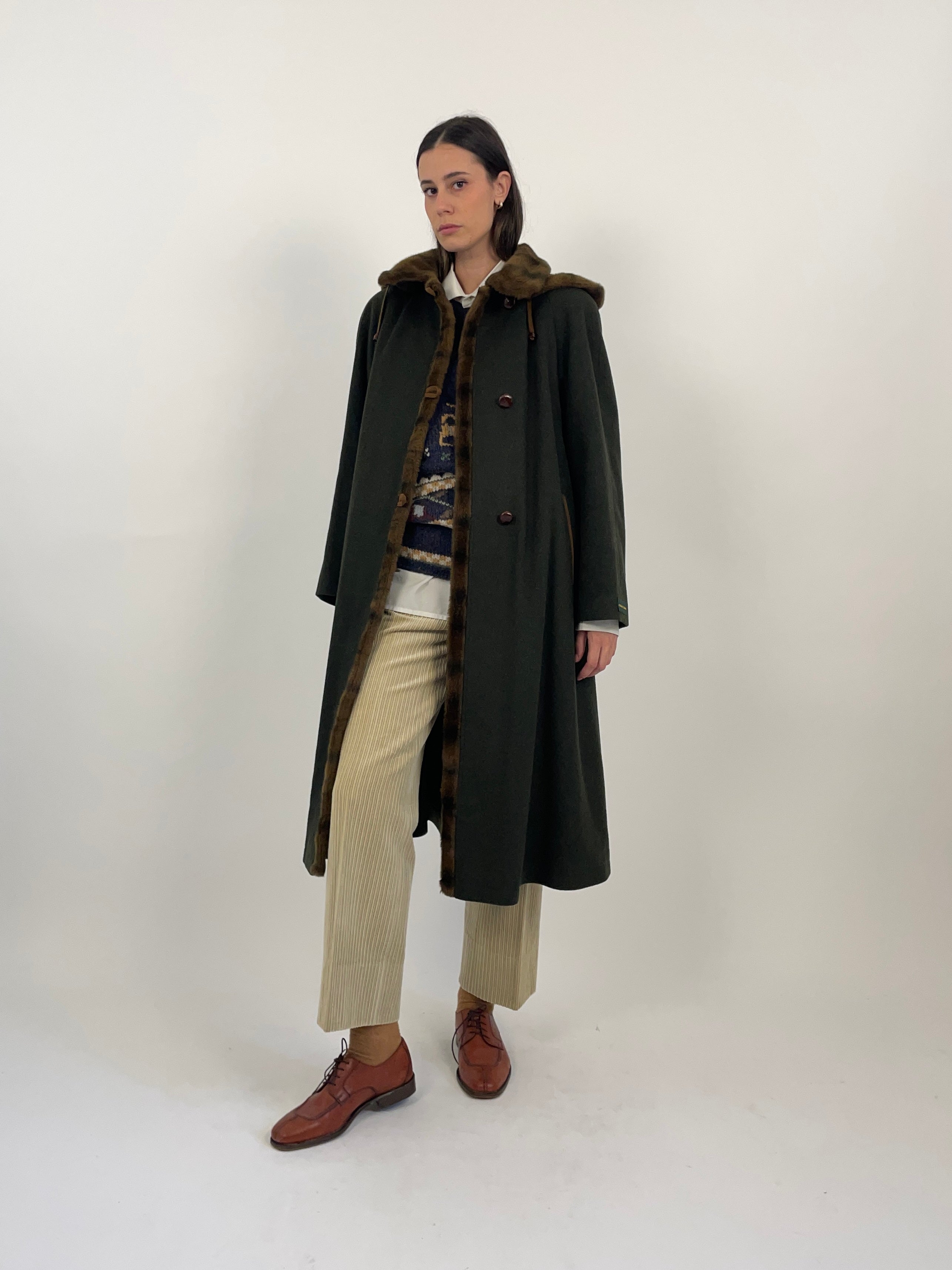 Cappotto Loden Steinbock anni 70 donna Fangovintage