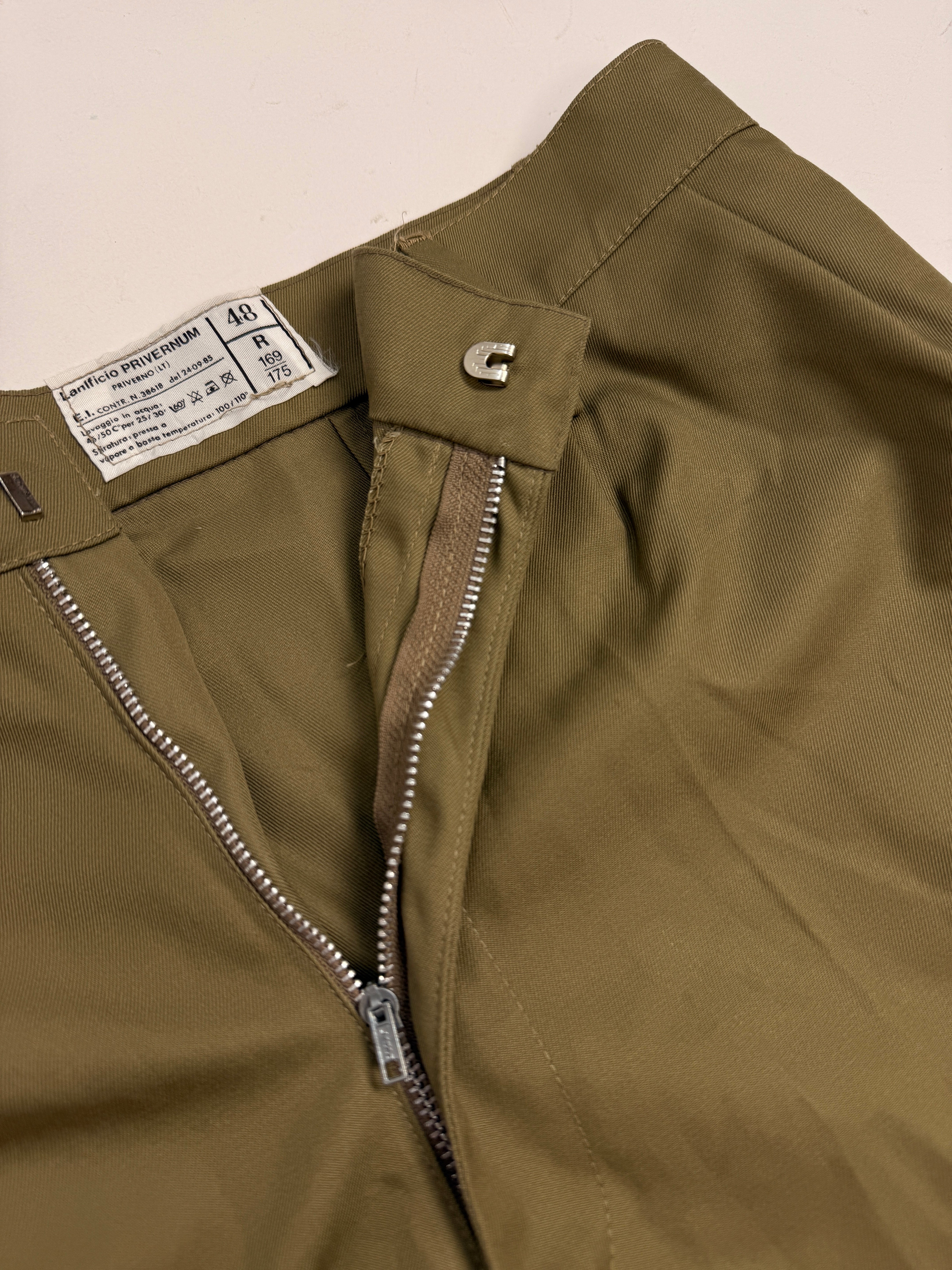 Bermuda Esercito Italiano Cotone Twill Verde Oliva Anni '80 - Taglia 48