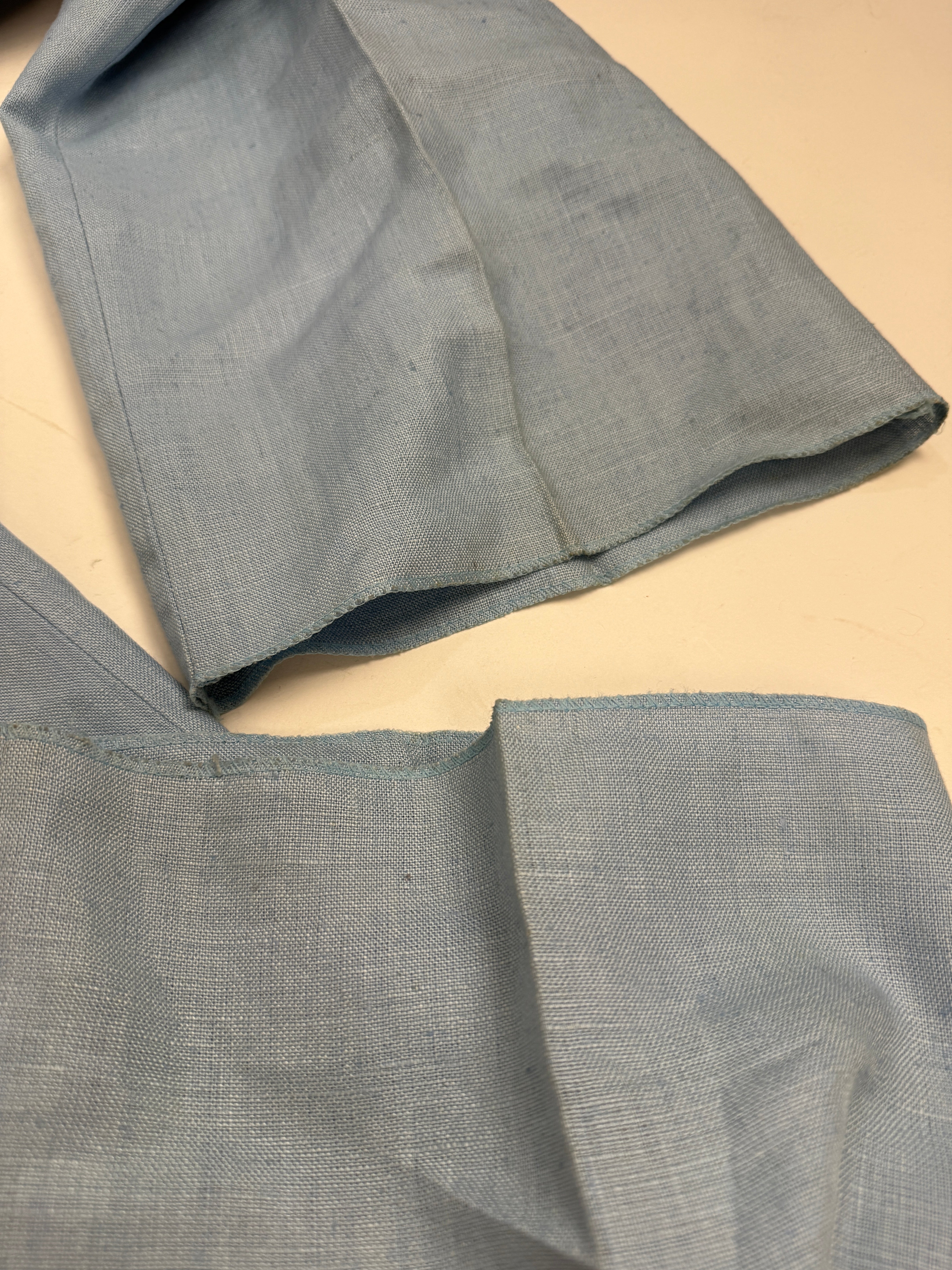 Pantaloni Vintage Gulp Deadstock Puro Lino Celeste Anni '70 - Taglia 48
