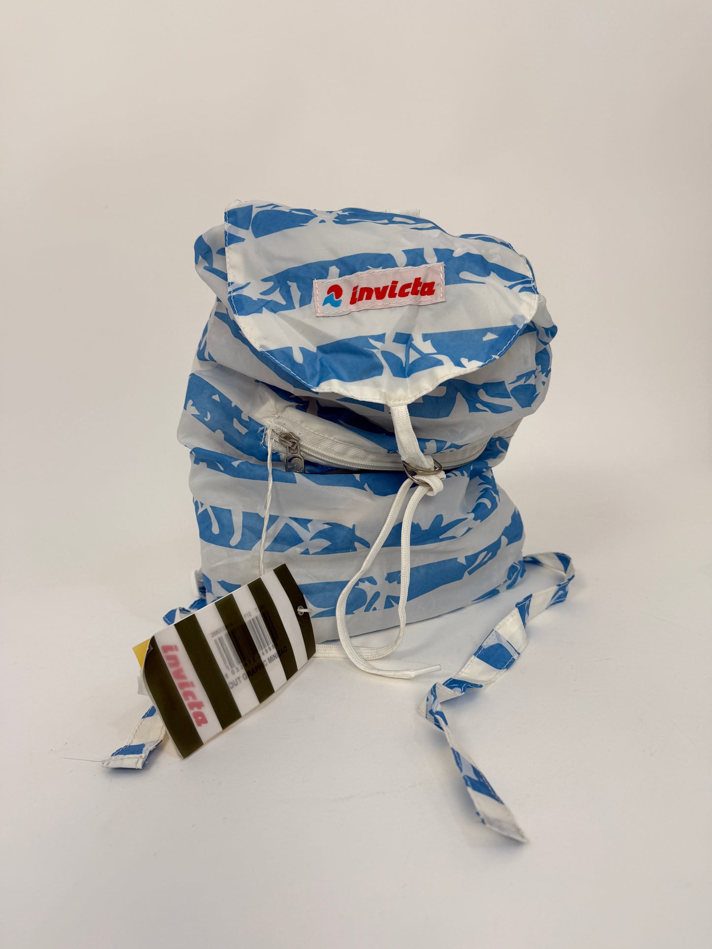 Zainetto Invicta vintage a righe - nylon leggero pieghevole