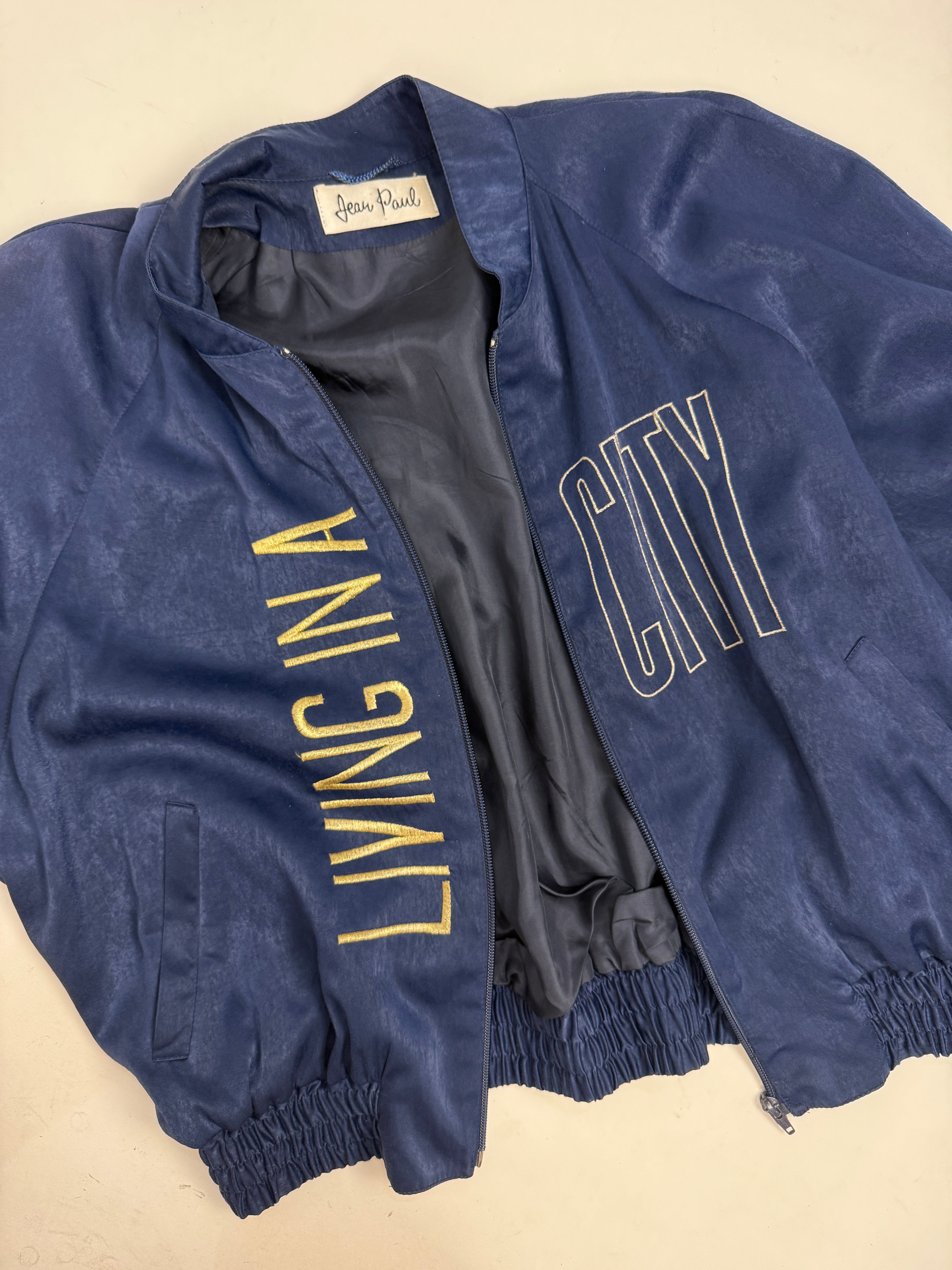 Bomber Vintage Jaguar x Jean Paul “Living in a City” Anni '80/'90 - Taglia L
