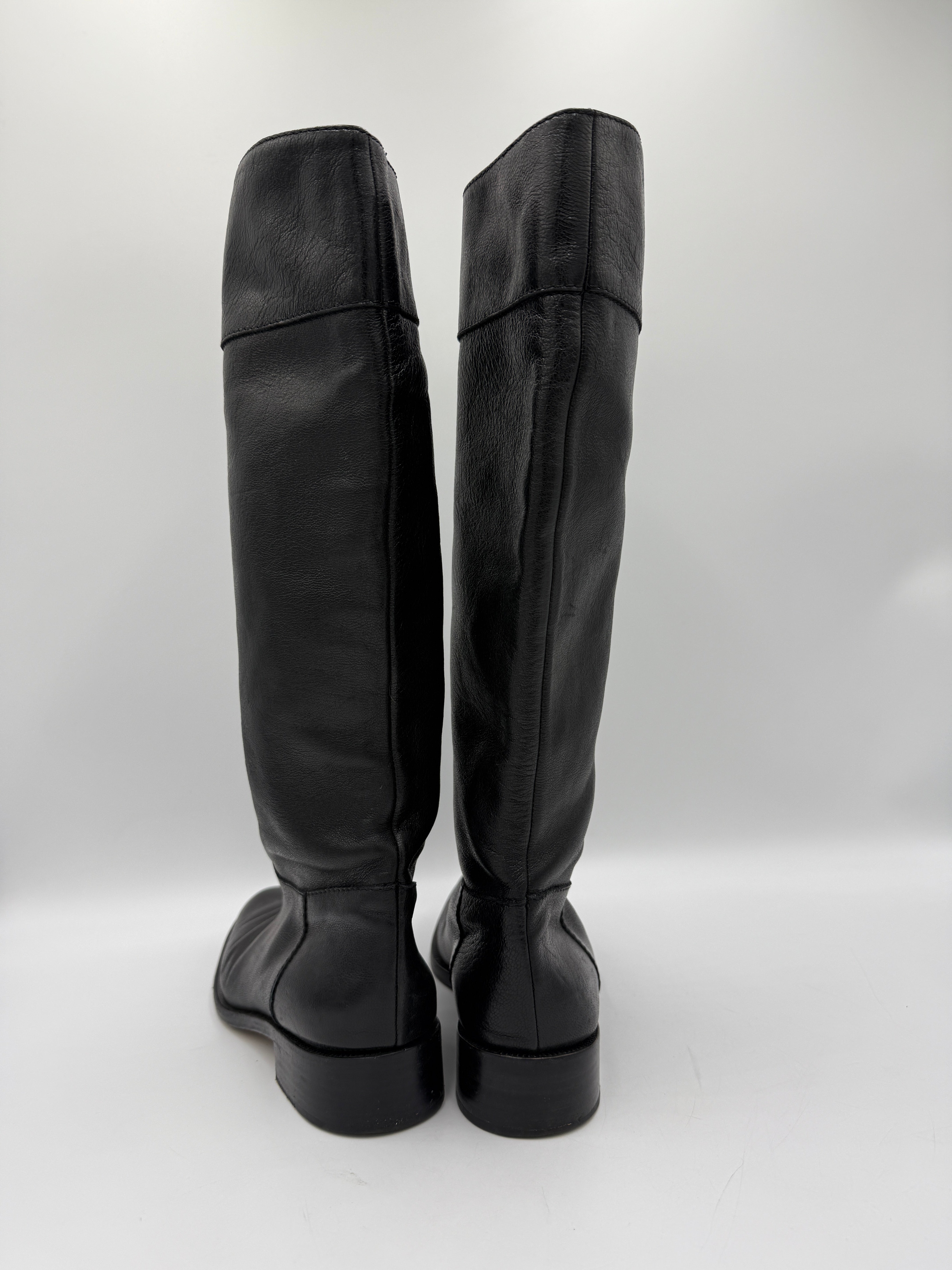 Etro Stivali Vintage in Pelle Nera Alti - Numero 37½