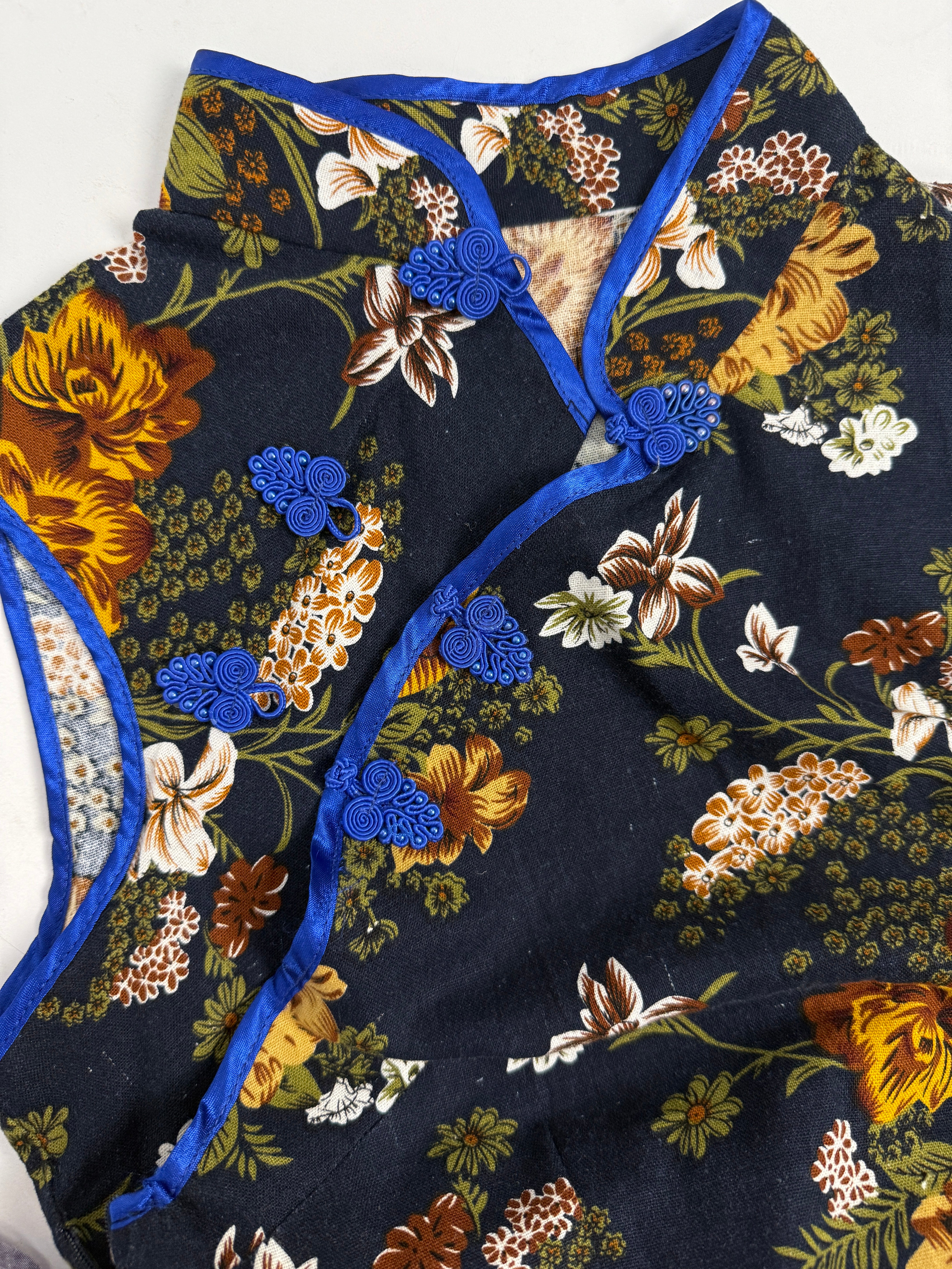 Abito Qipao Cheongsam Fatto a Mano Vintage - Taglia S/M