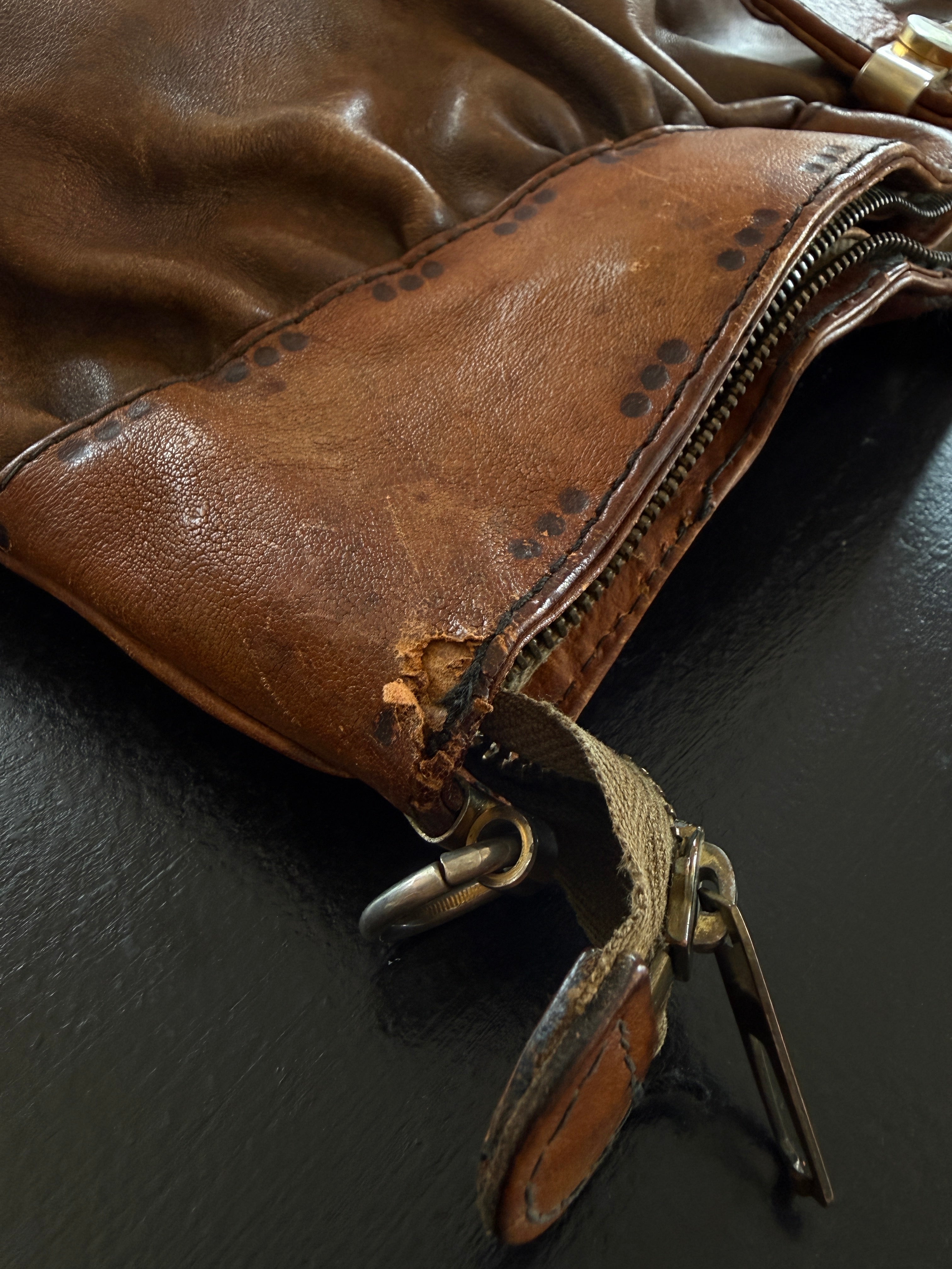 Borsa vintage in pelle marrone - Gabbrielli