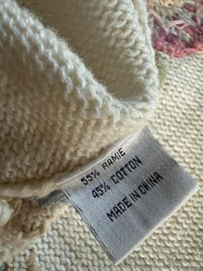 Cardigan con ricami floreali