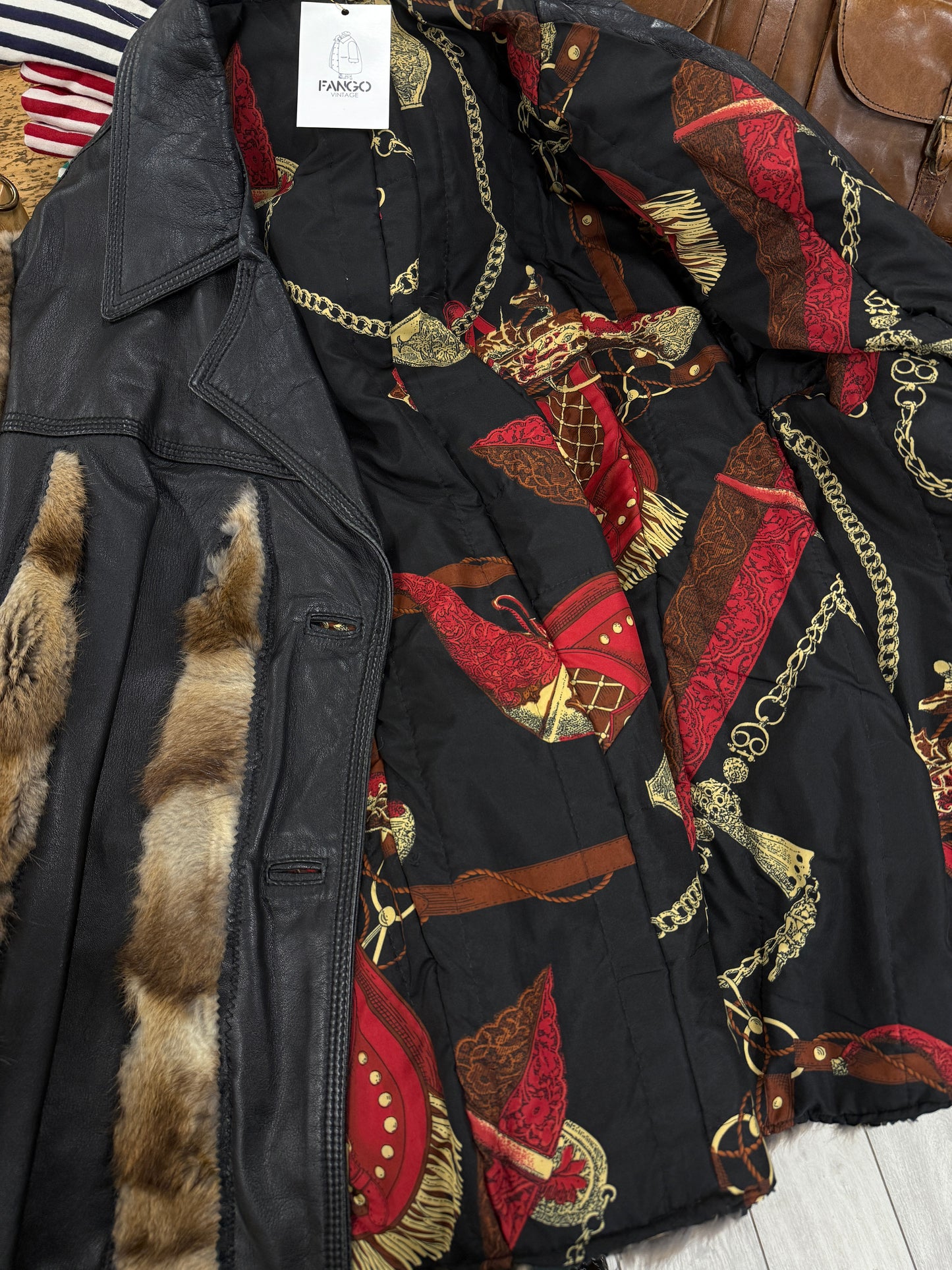 Real leather and fur jacket